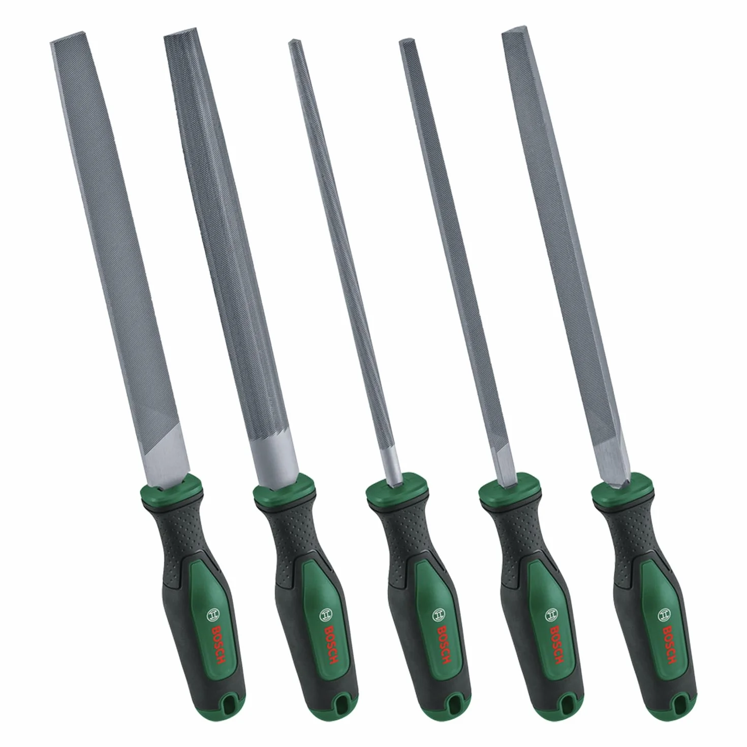 Bosch 5-częściowy zestaw pilników twarda stal węglowa 200 mm nacięcie 2 Softgrip