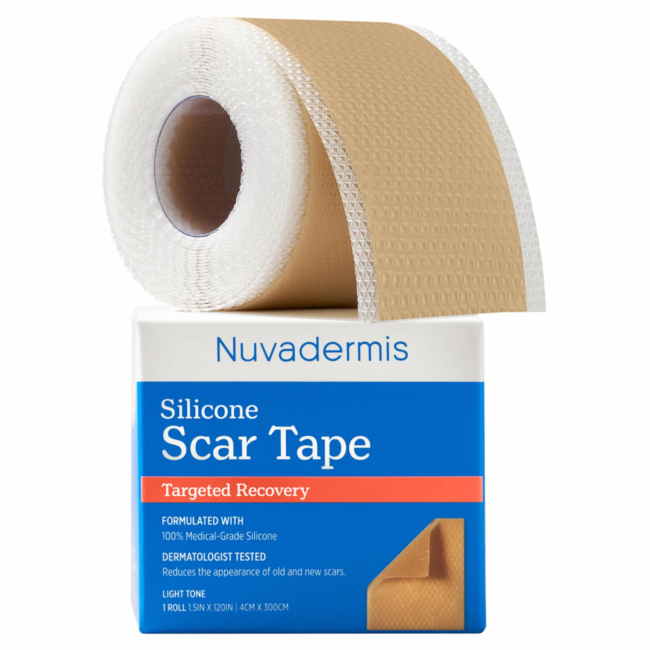 NUVADERMIS Silicone Scar Sheets for Surgical Scars, C-Section, Keloid – Medical Grade Silicone Tape, Reusable