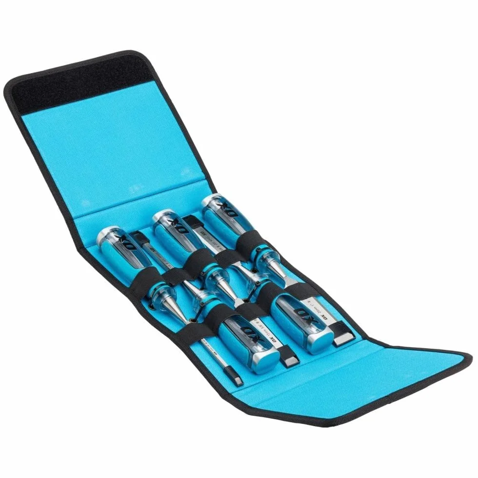 OX Tools OX-P371005 Pro 5-częściowy zestaw dłut do drewna w walizce