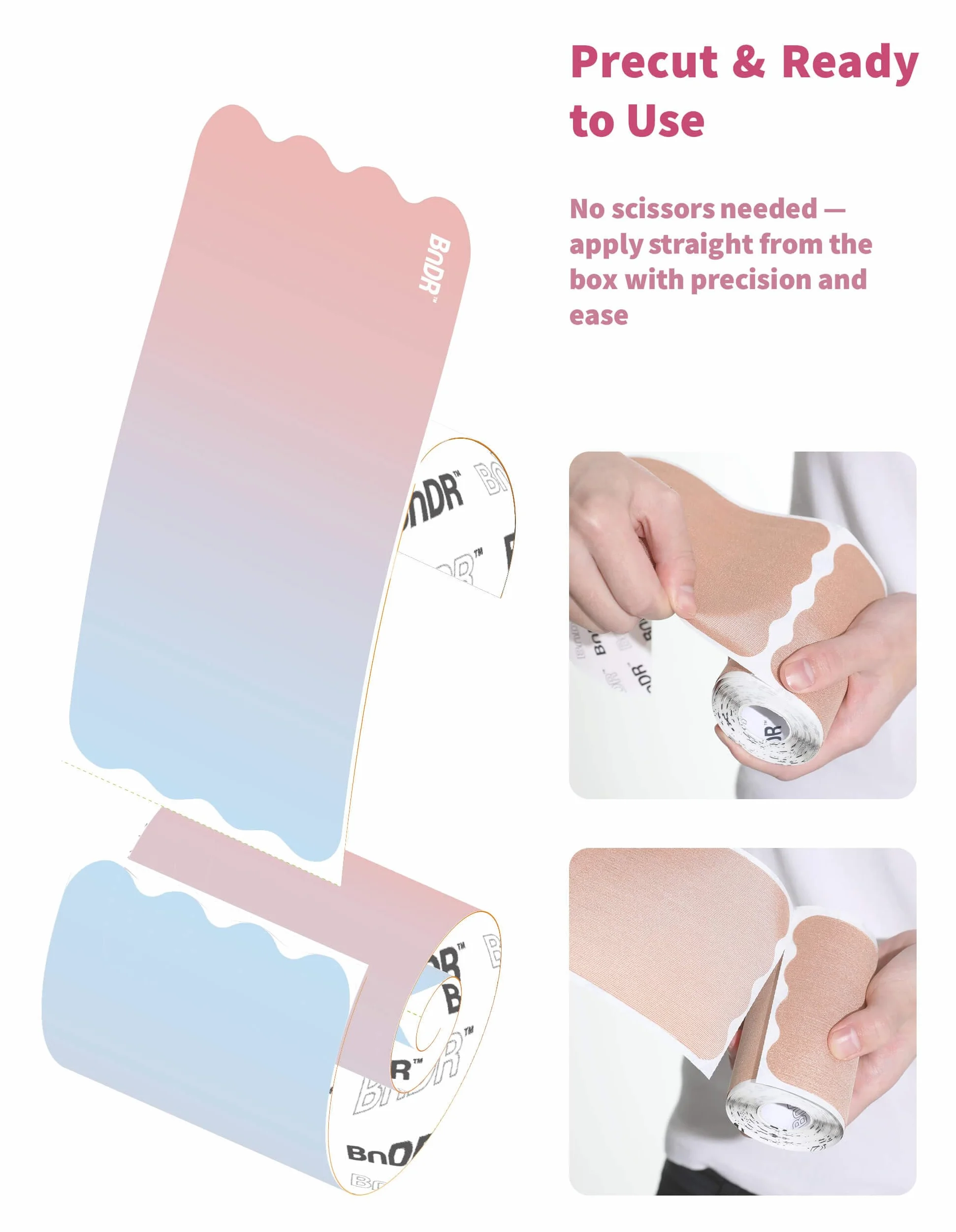 Taśma kineziologiczna do wiązania piersi FTM 5m 18cm Precut Chest Binding Tape