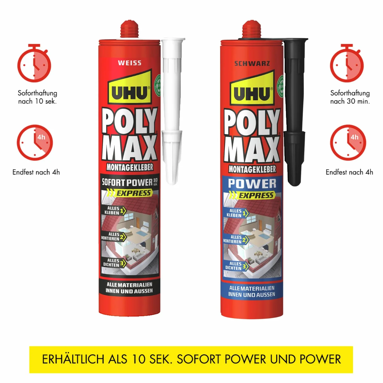 Uhu Poly Max Klej Montażowy, Czarny, 425 g