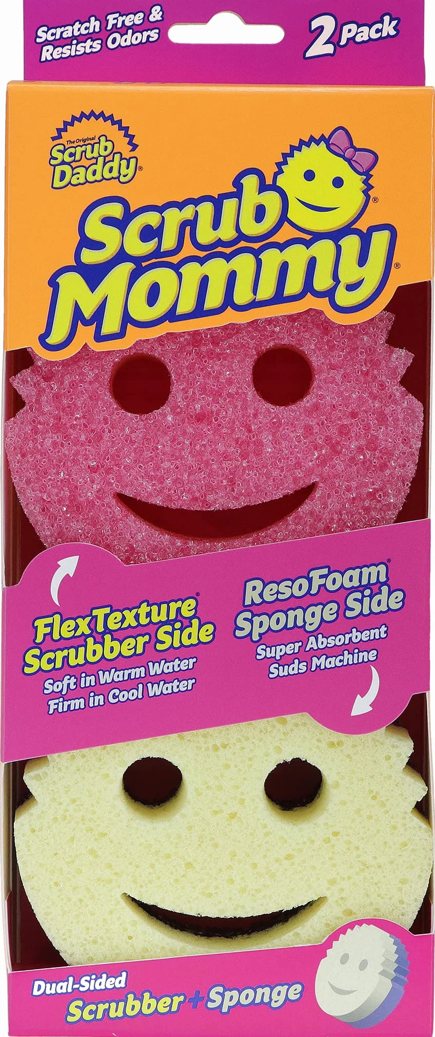 Scrub Daddy Scrub Mommy Gąbki do Czyszczenia, Różowy, 2 sztuki