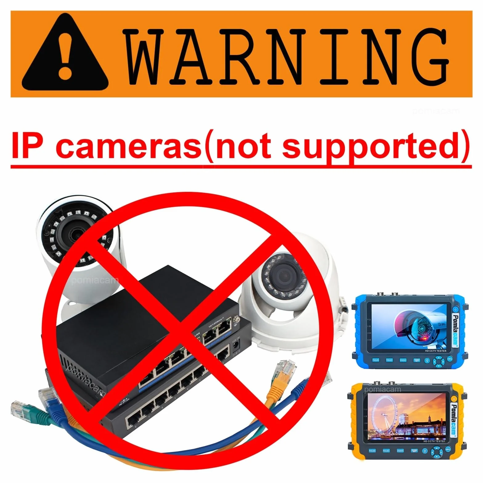 Tester CCTV, IV8W 5-calowy tester CCTV Monitor 8MP TVI AHD CVI CVBS Tester kamer bezpieczeństwa Obsługa wejścia PTZ VGA(5inch)