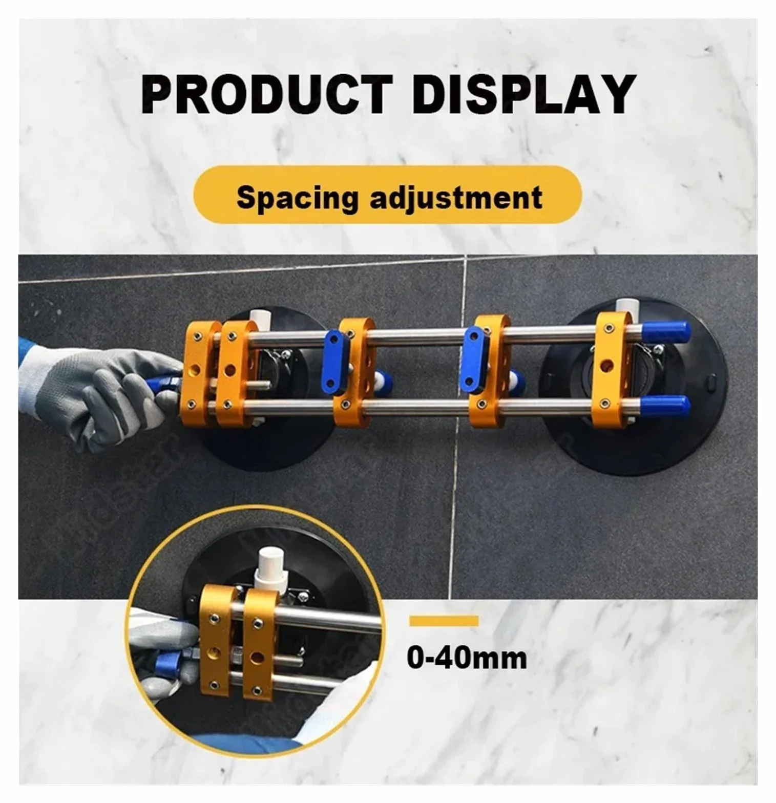 2PCS Manual Seam Setter 6-calowy gumowy próżniowy zestaw poziomujący do łączenia płyt granitowych i kamiennych Łatwy