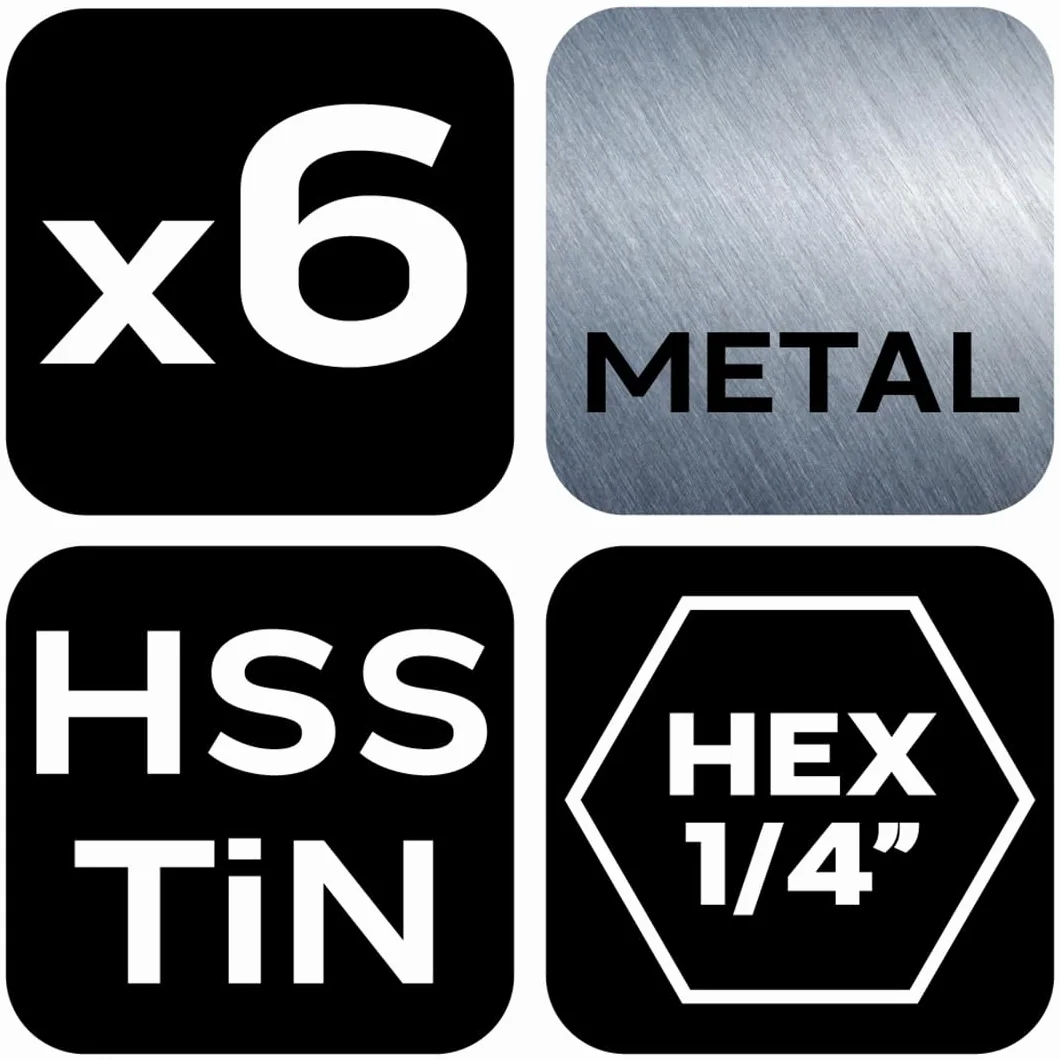 NEO TOOLS Gwintownik HSS powłoka TiN HEX 1/4" dla profesjonalistów i majsterkowiczów Maksymalna prędkość obrotowa: 1000 obr./min, jednoczesne wiercenie i gwintowanie