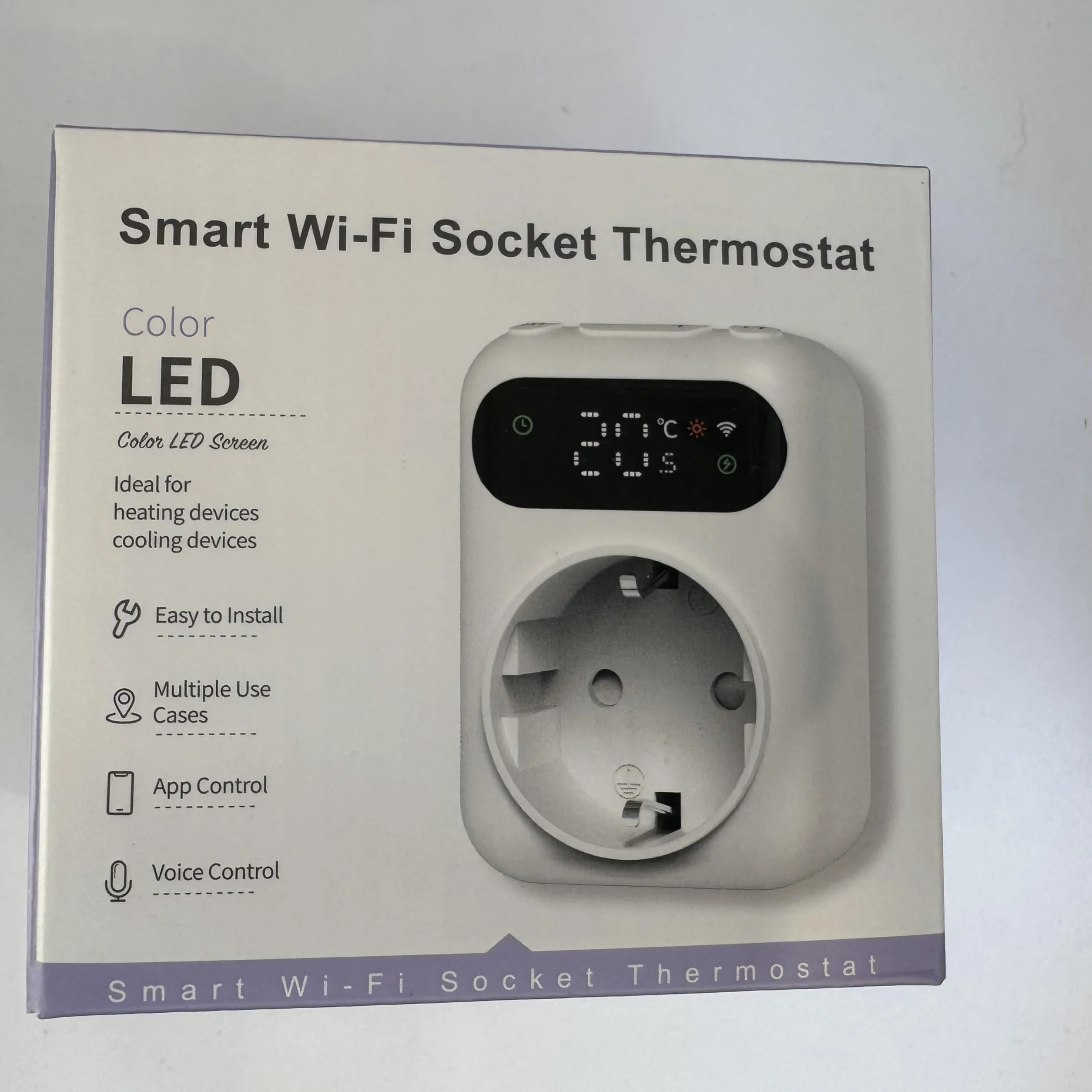 Inteligentne gniazdko termostat Wifi 16A dwa sensory wyświetlacz LED