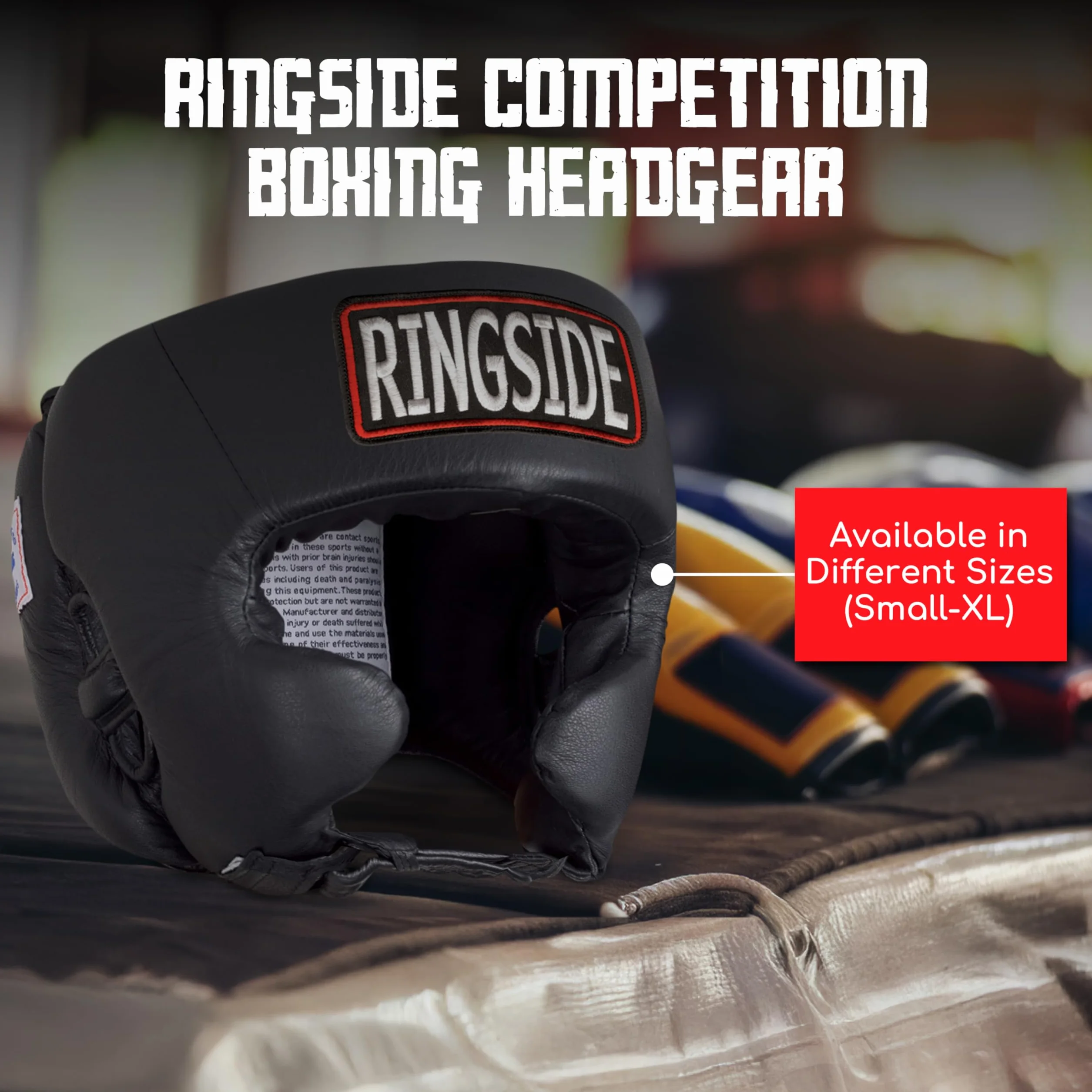 Ringside Competition Boxing Muay Thai MMA Sparring ochrona głowy nakrycia głowy policzki, czarne, L