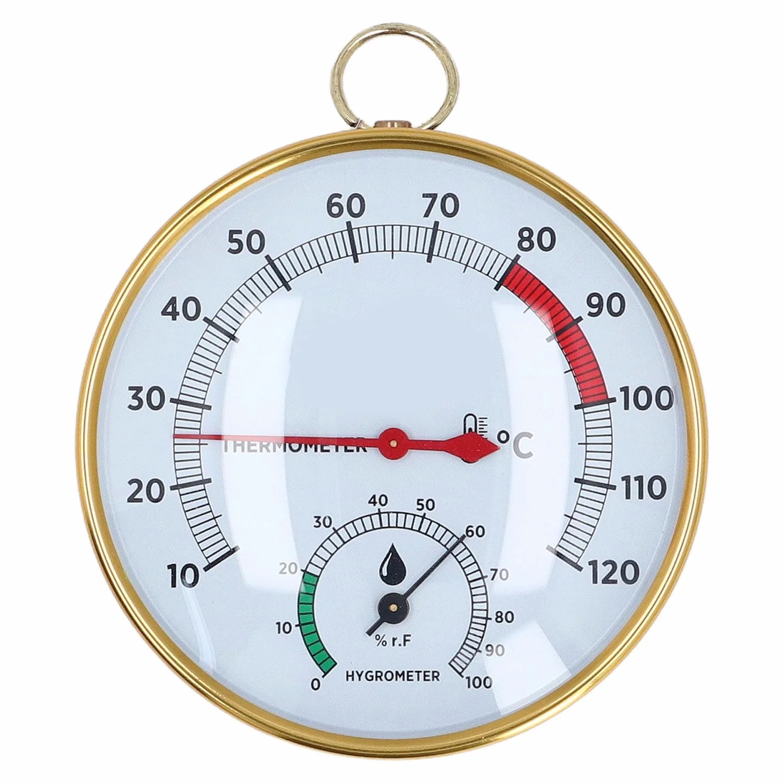 2 w 1 Sauna Higrothermograph, Wskaźnik Temperatury i Higrometr, Przezroczysty Szklany Wyświetlacz, Aluminiowy, Montowany na Ścianie, do Spa
