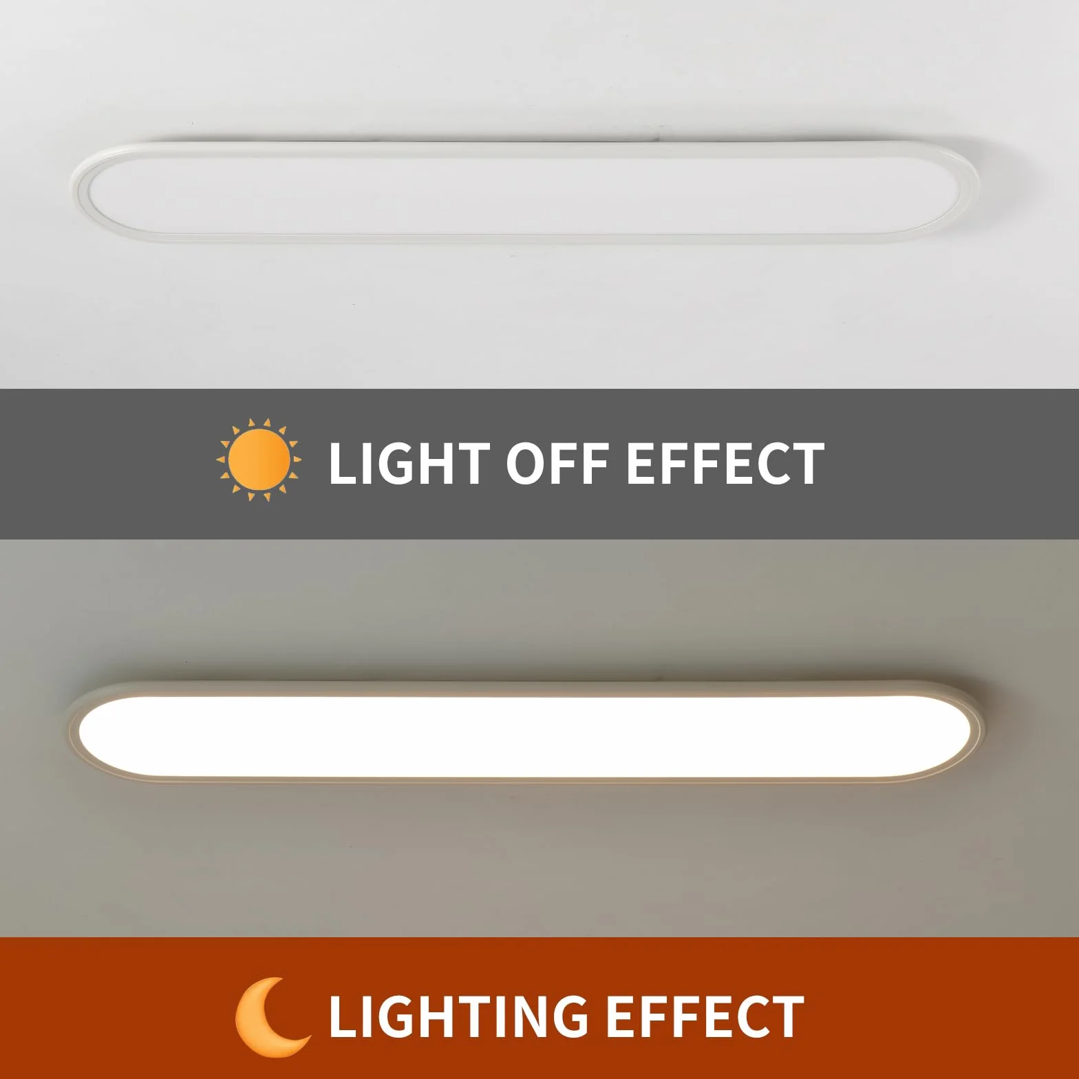 Oninio Lampa sufitowa LED, długie lampy sufitowe z możliwością przyciemniania Ultracienkie nowoczesne lampy sufitowe do sypialni, szafek kuchennych, przedpokoju (białe)
