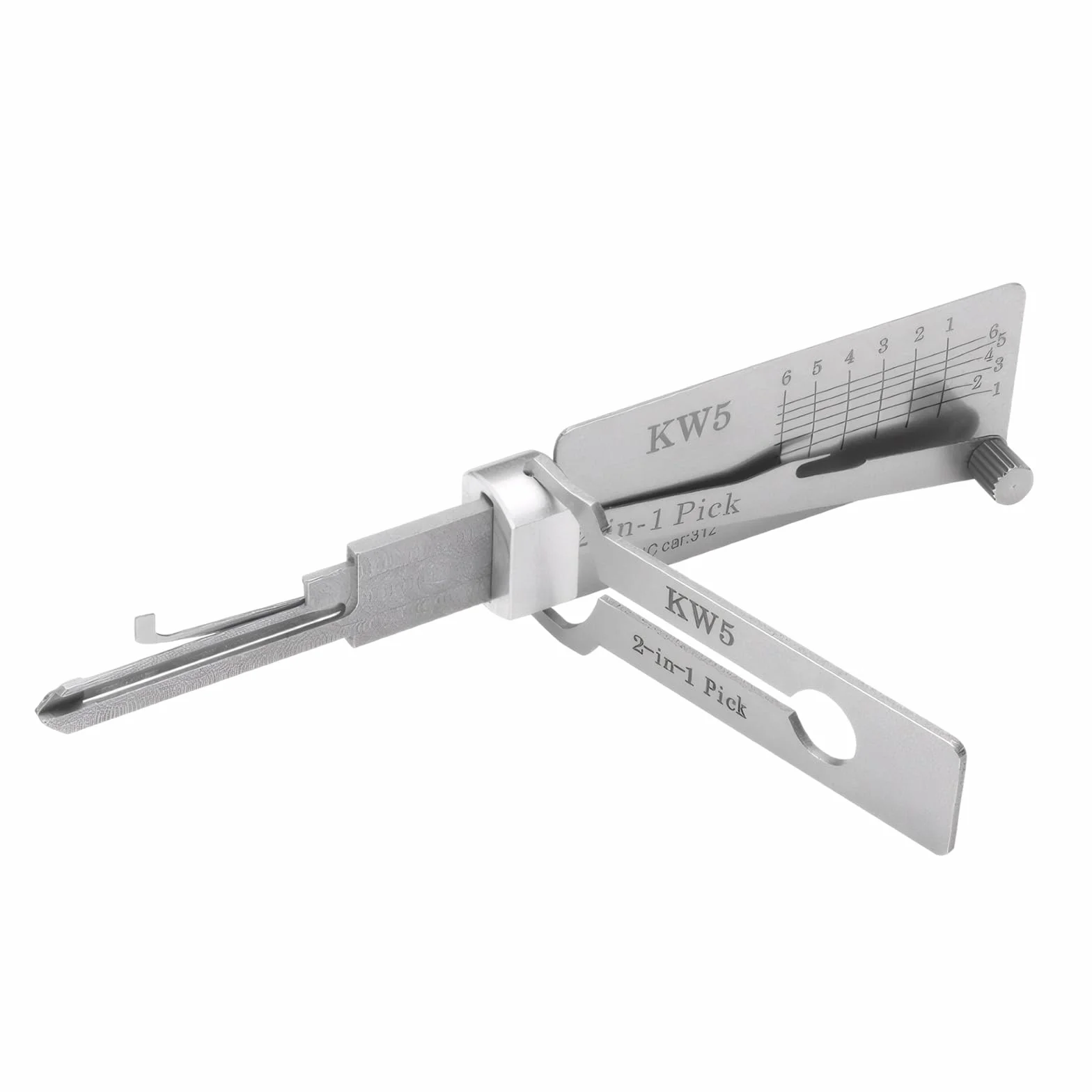 SNONESIY Stal nierdzewna Klucz dekodera Master Key Decoder 2-w-1 Wytrych precyzyjny Hak Zestaw wzmacniaczy dźwiękowych（KW5） Srebrny