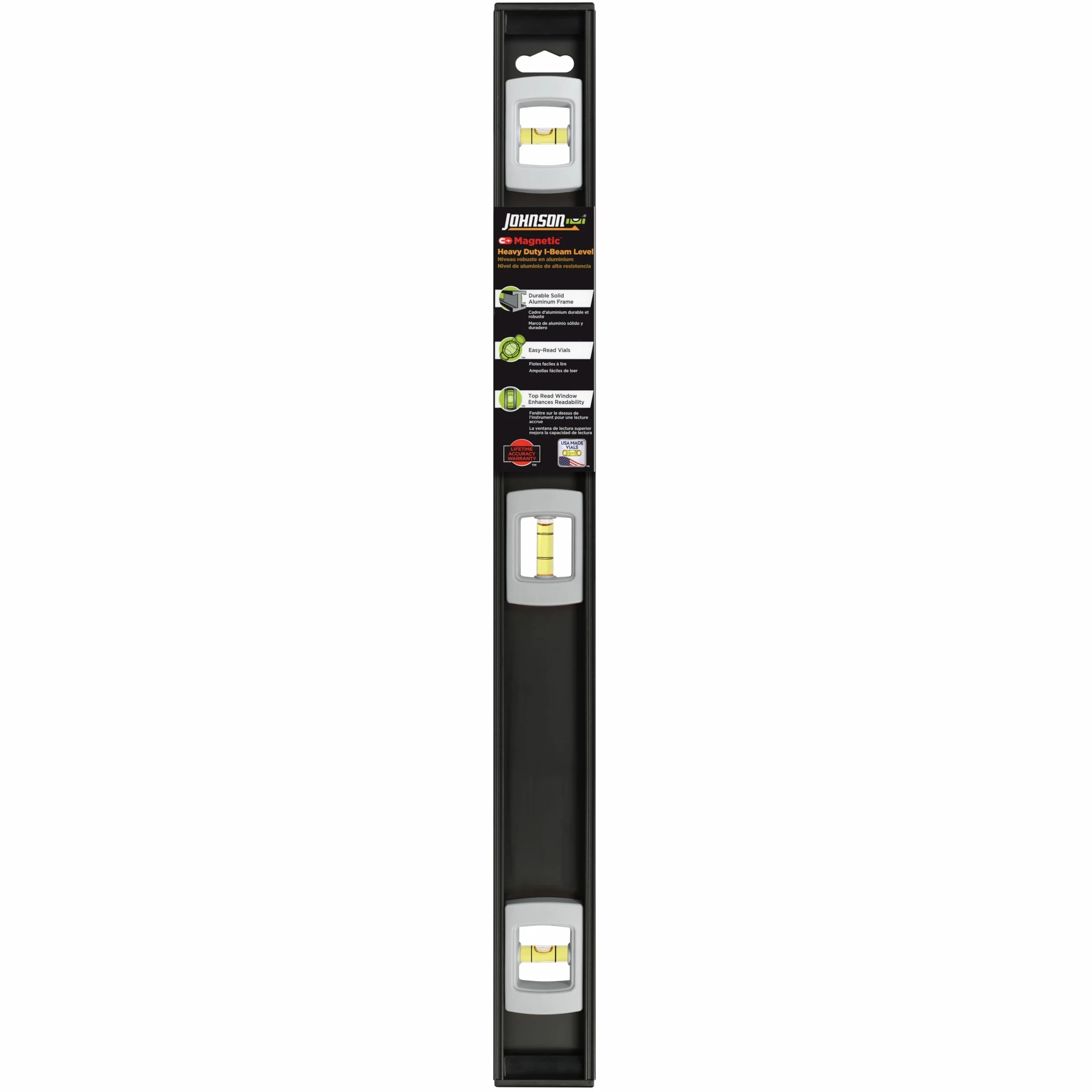 Contractor Top-Read Aluminum Level, 3 Vials, Magnetic, 24-In. -3824