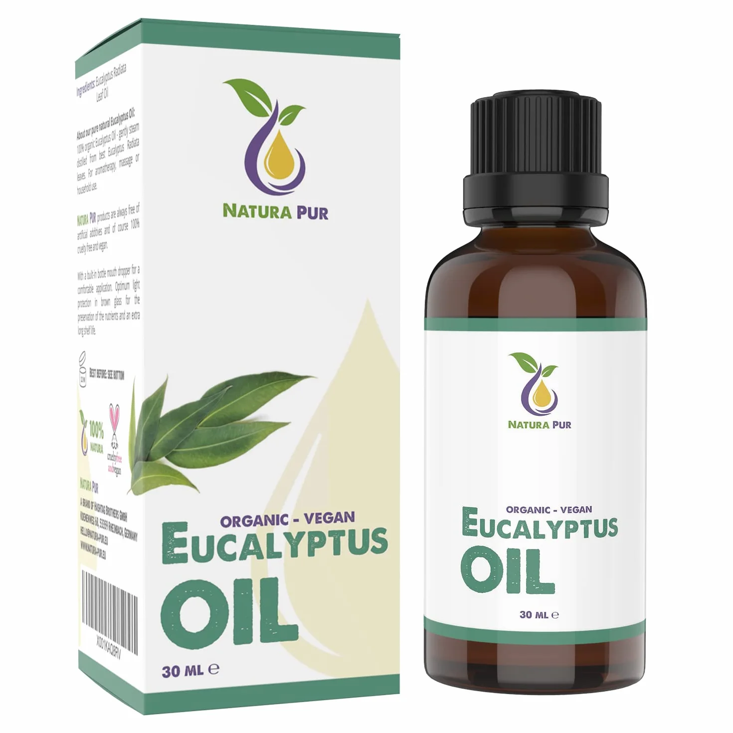 Olejek Eukaliptusowy BIO 30ml 100% Naturalny Eteryczny Wegański Eucalyptus Radiata Leaf Oil do Aromaterapii