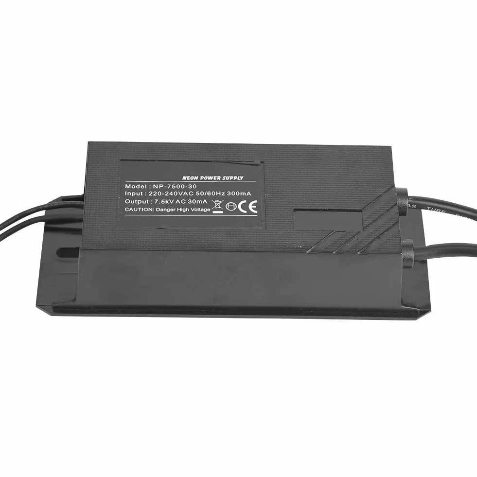 Elektroniczny Transformator Neonowy 7,5 kV 30 mA Zasilacz Sieciowy do Znaków Neonowych Bez Rtęci NP-7500-30 Profesjonalny dla Komercyjnych Tablic Świetlnych