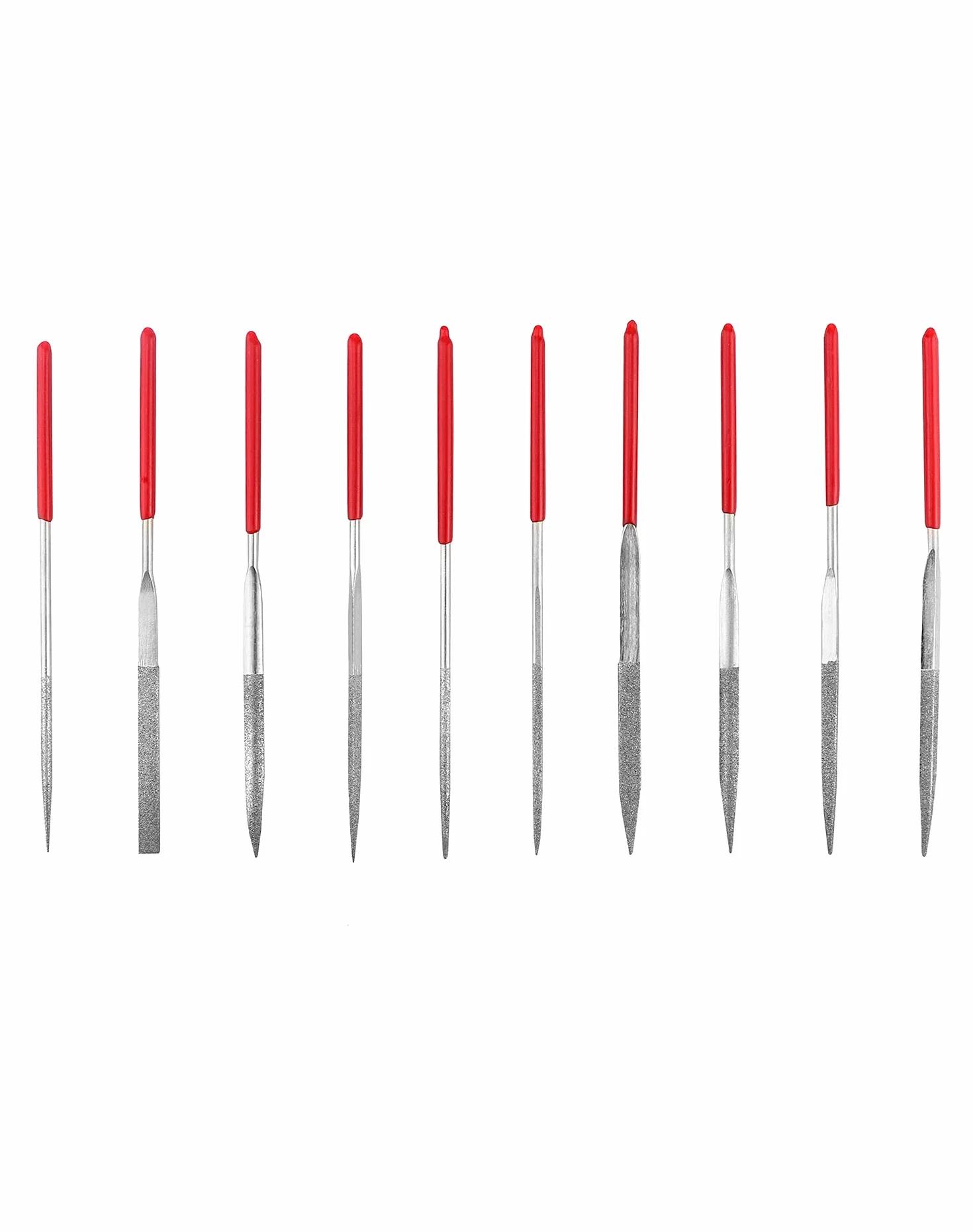 QWORK® Zestaw pilników diamentowych, pilniki igiełkowe 3mmx140mm Mini pilniki diamentowe do miękkiego metalu, drewna, kamienia, plastiku, 10 szt.