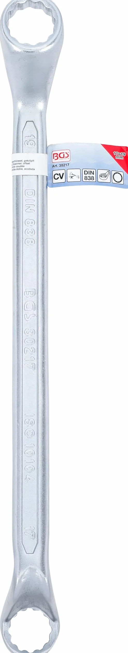 BGS 30217 | Klucz oczkowy dwustronny | głęboko odsadzony | 17 x 19 mm