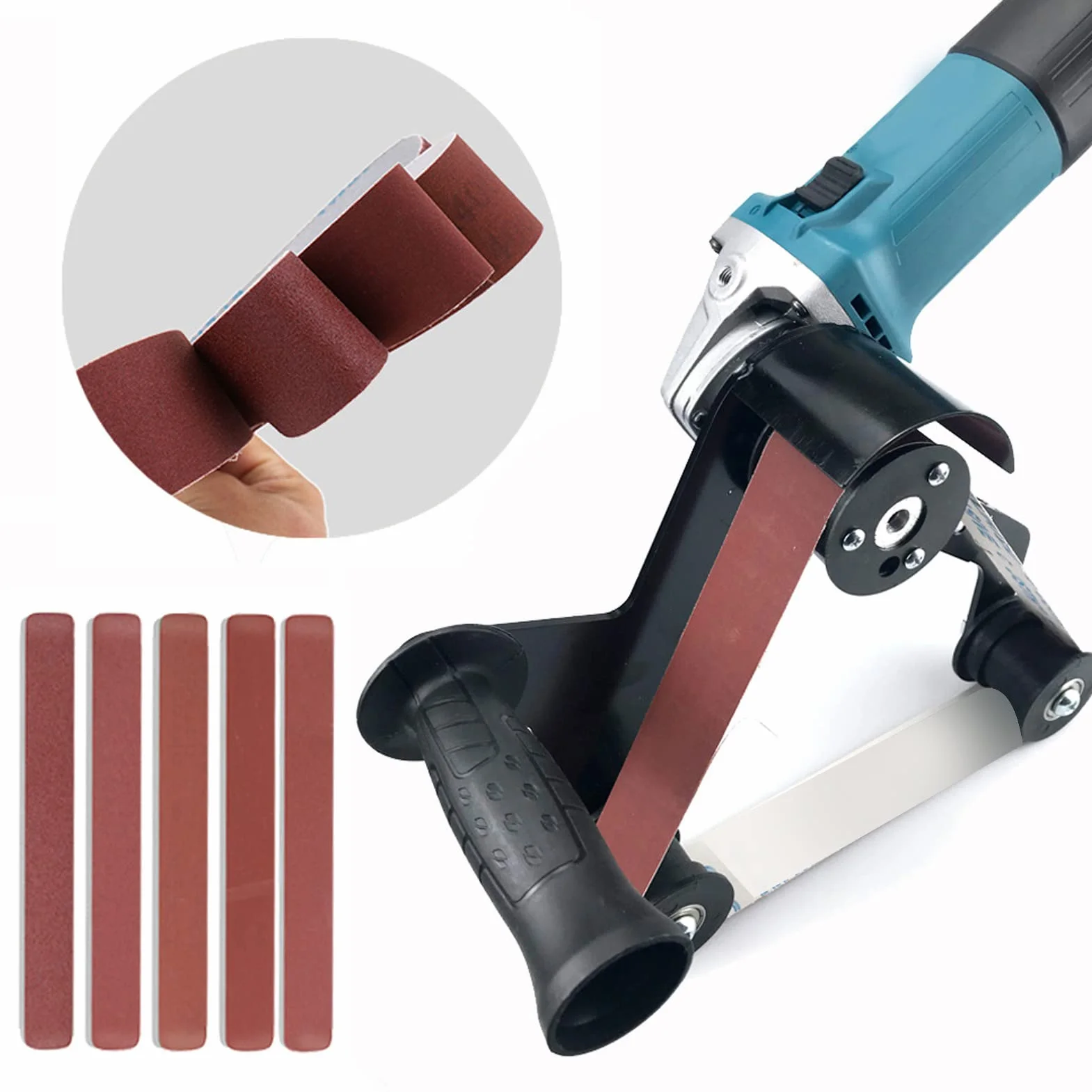 Adapter Do Szlifierki Taśmowej, Ulepszony Adapter Do Szlifierki Kątowej Ze Stali Nierdzewnej Solidny, Stabilny Uchwyt Do Szlifierki Kątowej Do Rury Rurowej(10mm)