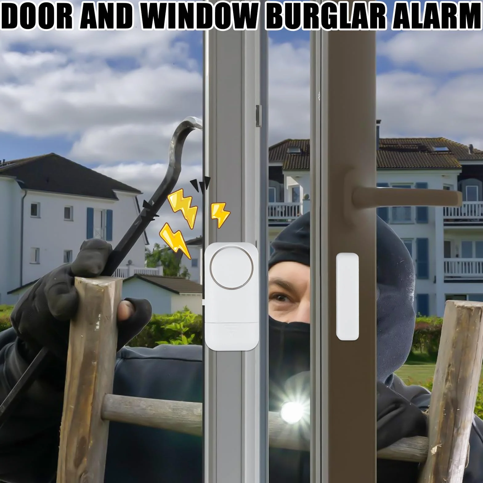 Bezprzewodowy alarm okienny do drzwi, 6 sztuk, 120 dB, ochrona przed włamaniem, czujnik alarmu z kontaktem magnetycznym – bezprzewodowy system alarmowy do domu, mieszkania, hotelu, biura, garażu