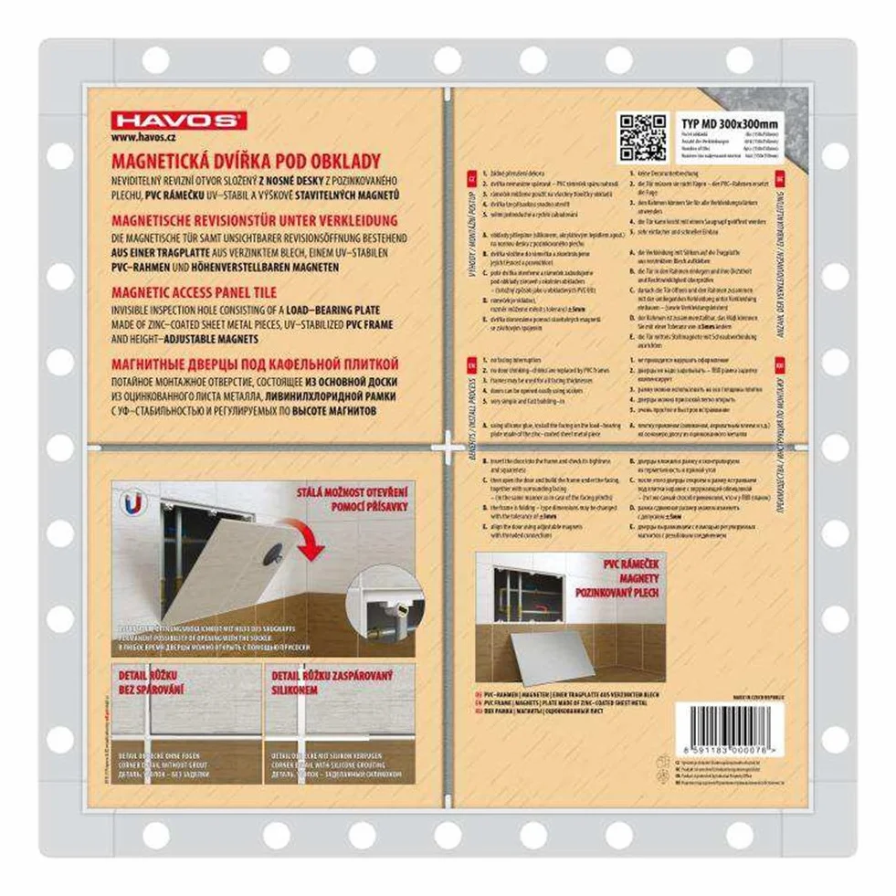 Drzwi rewizyjne klapa rewizji magnetyczna płytka: 450 x 250 mm