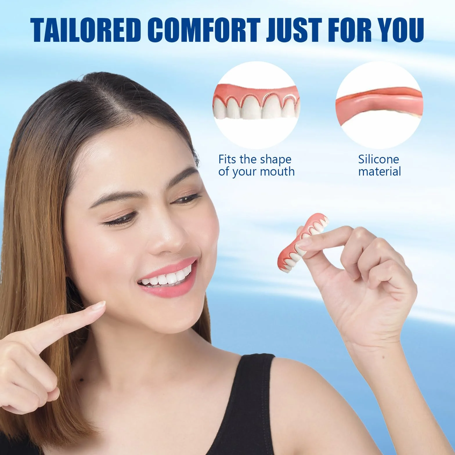 Furzero Bikenda zestaw do modyfikacji protez zębowych Gebiss Denture Silicone Reline Kit Silikonowe protezy zębowe Kompletne silikonowe protezy zębowe Protezy dla ludzi W zestawie z 1 pomarańczową