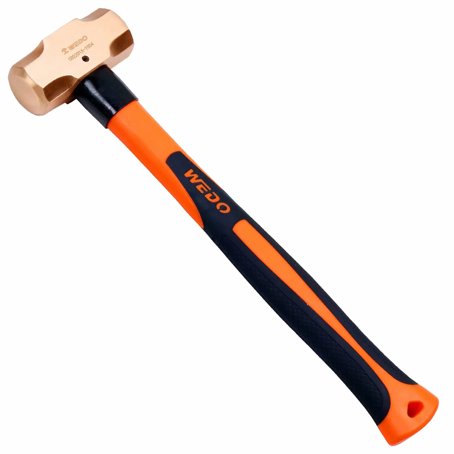 WEDO Miedziany młotek kowalski z uchwytem z włókna szklanego, długi prosty uchwyt, długość 40 cm, 1,4 kg