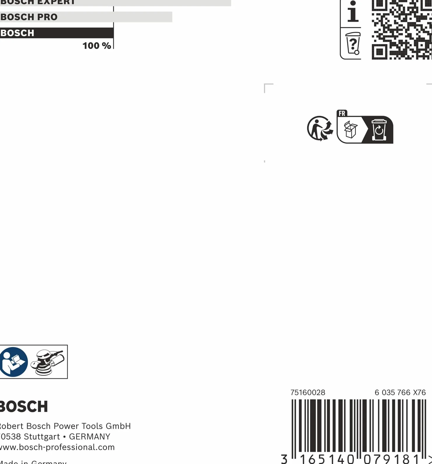 Bosch Professional Talerz Szlifierski, Czarny