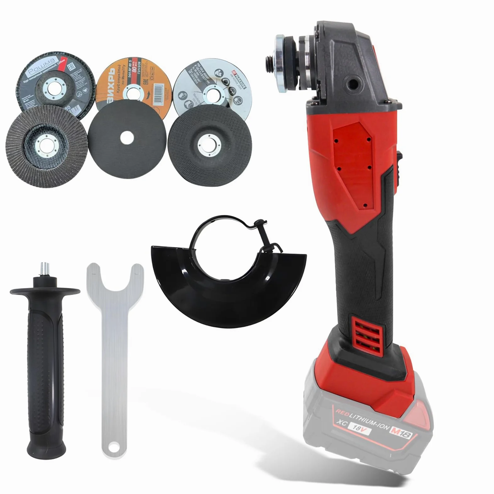 Bezprzewodowa szlifierka kątowa do akumulatora Milwaukee 18V, 12000 obr./min bezszczotkowa szlifierka kątowa 125mm z wałem rdzeniowym M14 do 5/8"-11 do cięcia szlifowania polerowania z 6 kołami