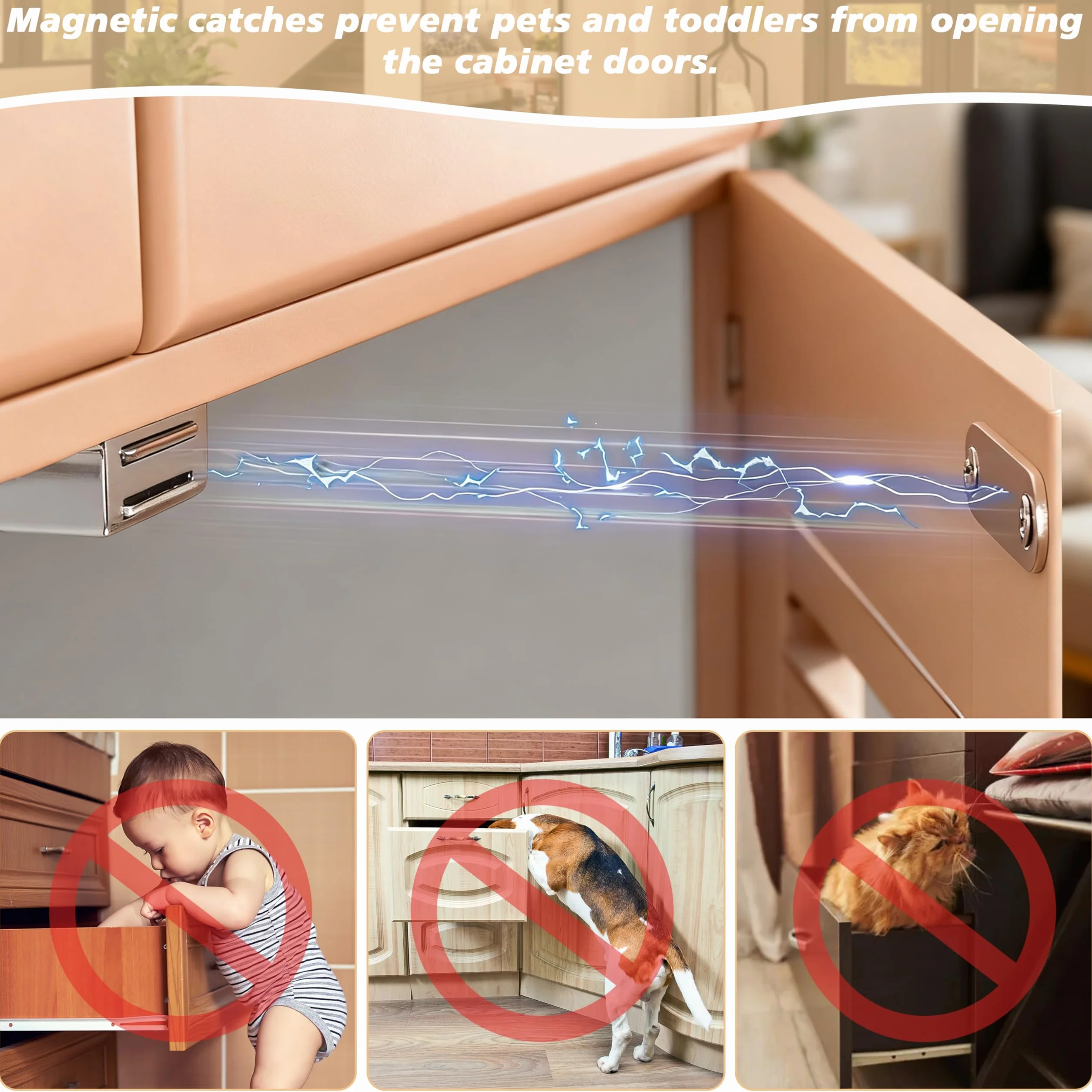Zatrzaski magnetyczne, 10 sztuk, magnesy na drzwi szafy, meble, mocne magnesy, magnetyczne zamknięcie na drzwi, drzwi, szafy, magnesy na drzwi, samoprzylepne, do szuflad, samozamykaczy