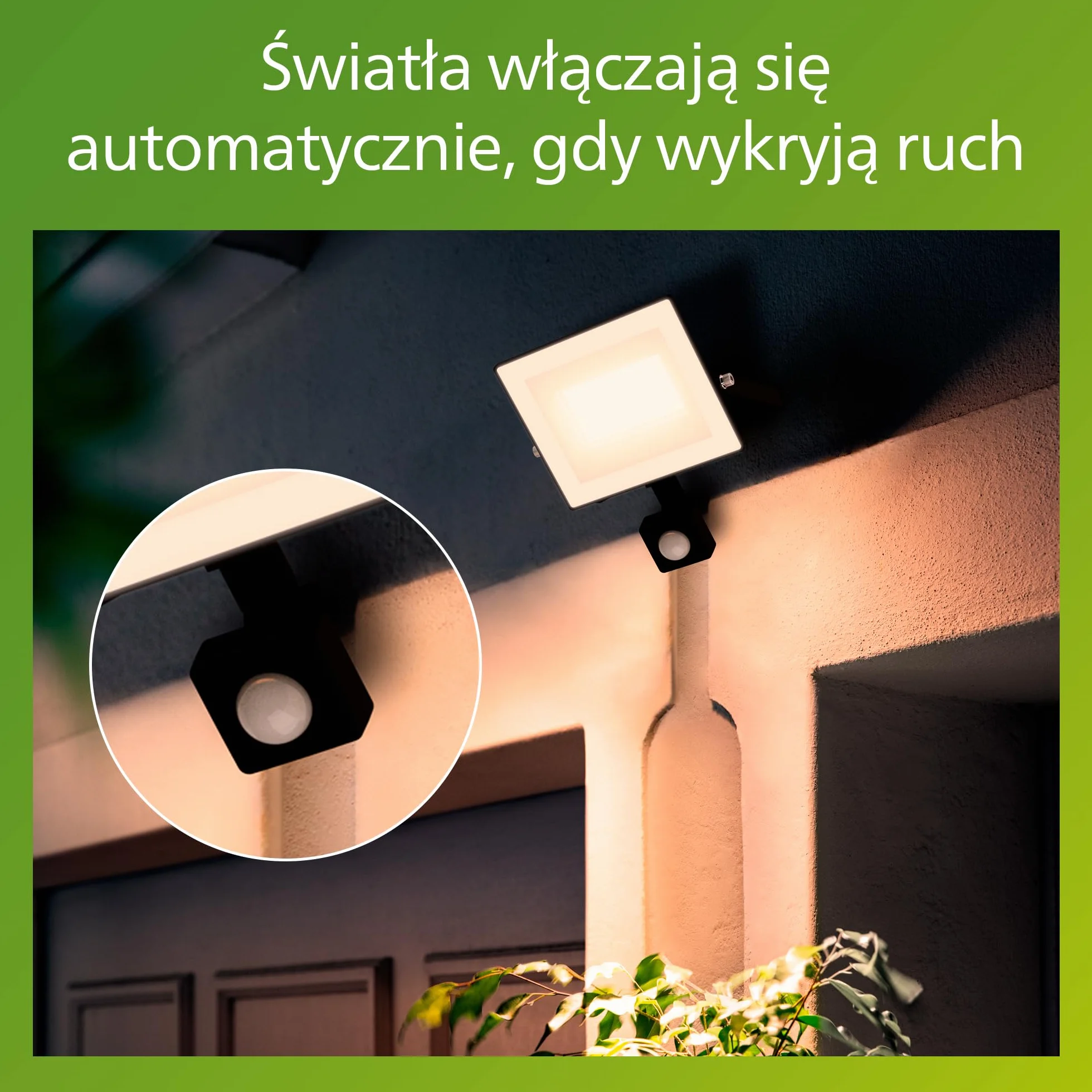 Philips Lois Zewnętrzna Lampa Floodlight z Czujnikiem, 30 W, 3000 K, Czarna