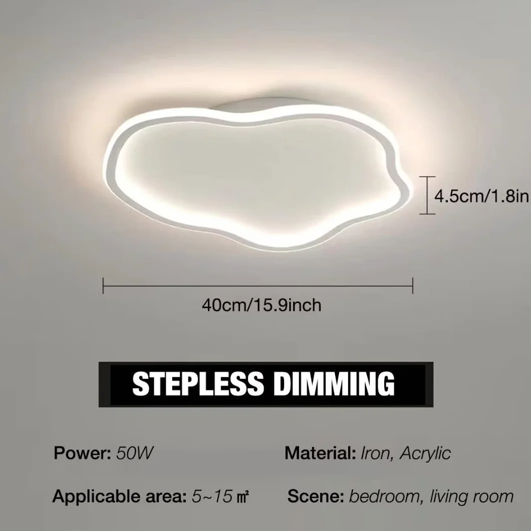 Lampa sufitowa LED Cloud Pojedynczy żyrandol, lampa sufitowa do pokoju dziecięcego, do sypialni, salonu, pokoju chłopca, dziewczynki, 50 W, bezstopniowe ściemnianie, 15,9 cala
