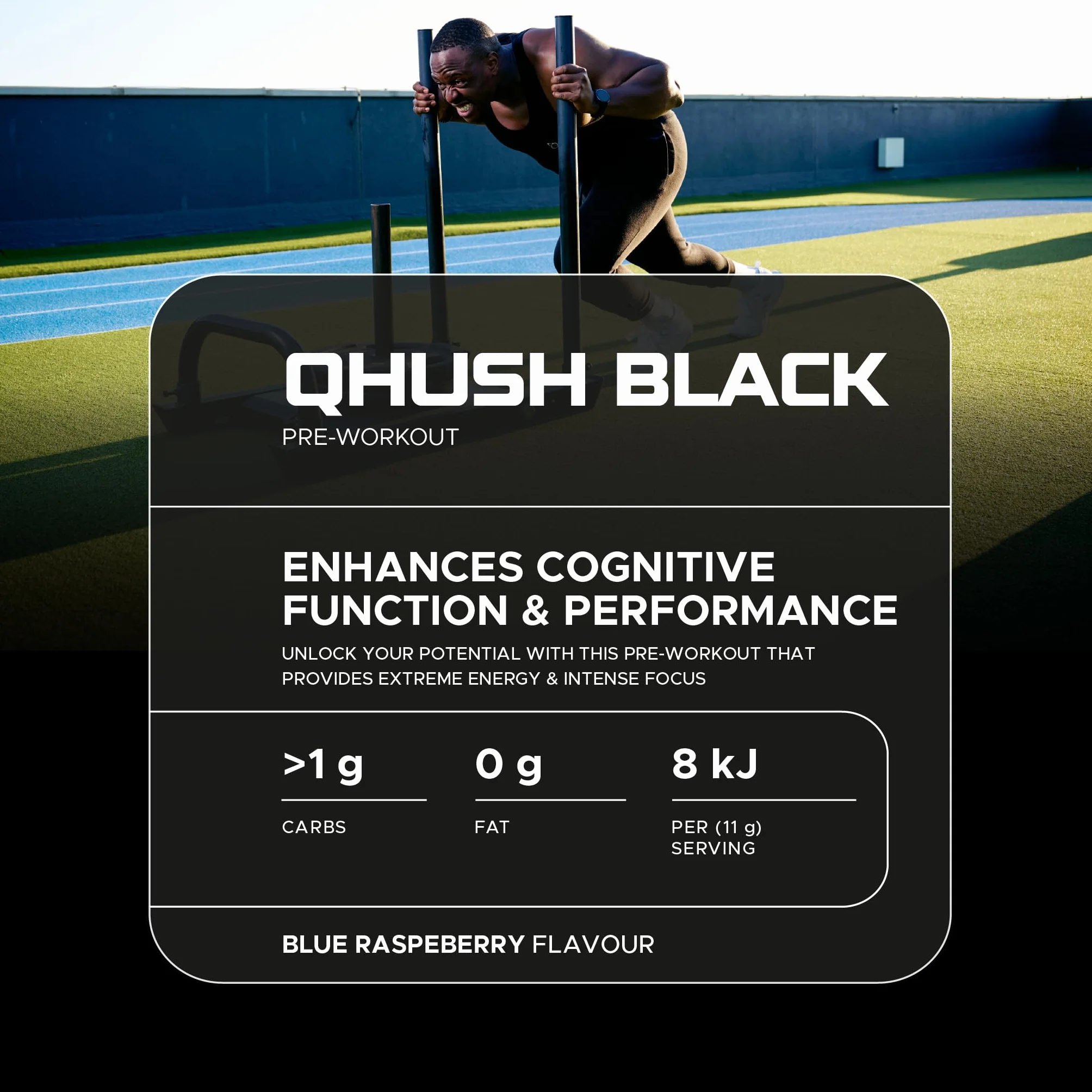 USN QHUSH Pre-Workout Blue Raspberry 20 Serv
