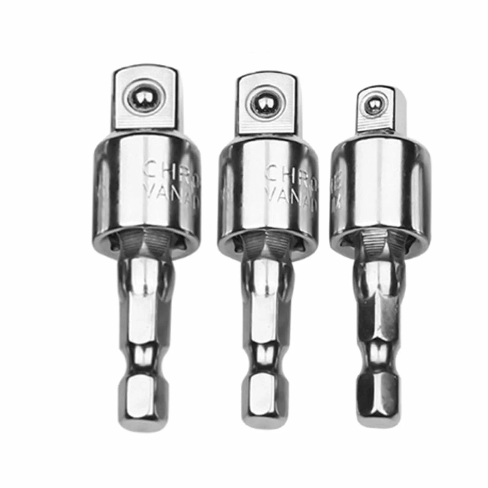 Klucz nastawny ze stali nierdzewnej, klucze nastawne szczękowe, 3 sztuki uniwersalnych adapterów nasadowych 1/4" 3/8" 1/2" zestaw obrotowych złącz 360 stopni, kątowy zestaw kluczy dynamometrycznych