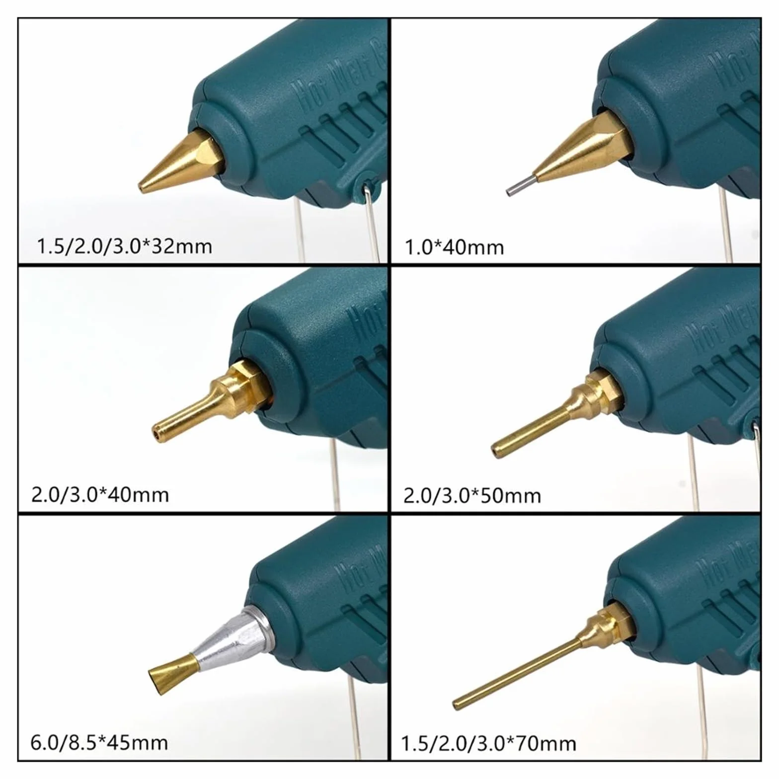 Pistolet do Kleju, Pistolet do klejenia na gorąco 15 w 1 zestaw narzędzi pistolet silikonowy 50 W/OFF/150 W przełącznik do naprawy rzemiosła DIY użyj 11mm klej w sztyfcie dysza z czystej miedzi(SET-8)