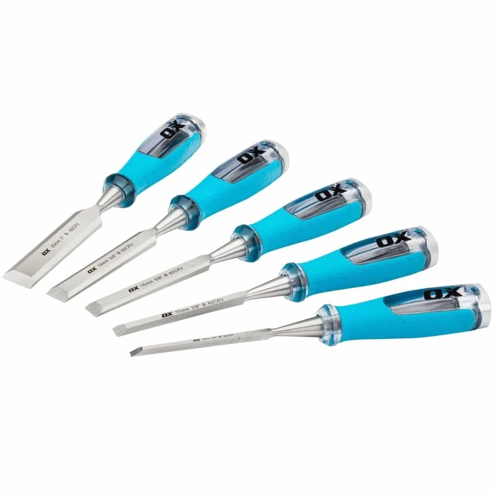 OX Tools OX-P371005 Pro 5-częściowy zestaw dłut do drewna w walizce