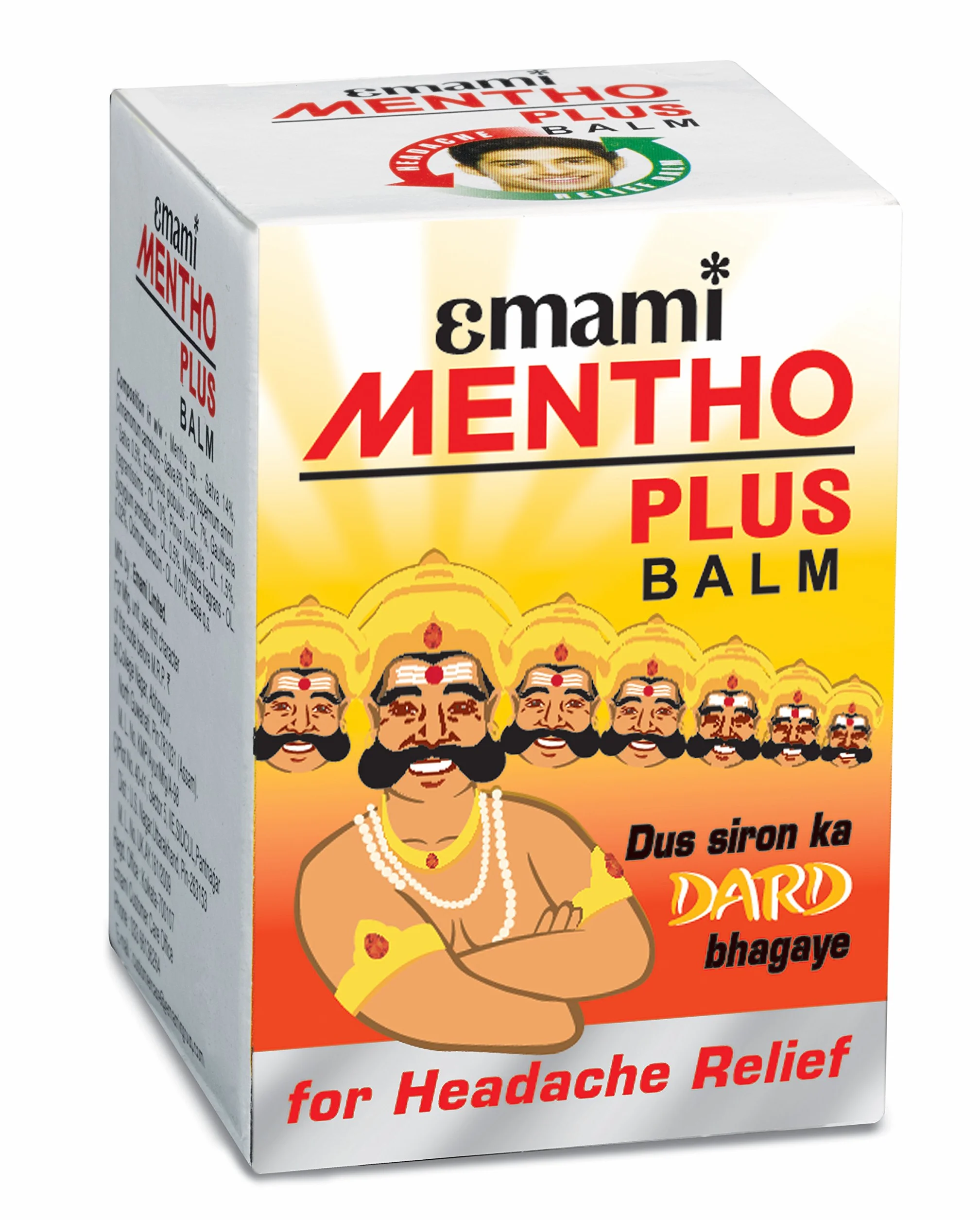 Emami Mentho Plus Balm 9 ml Balsam przeciwbólowy na migreny bóle głowy