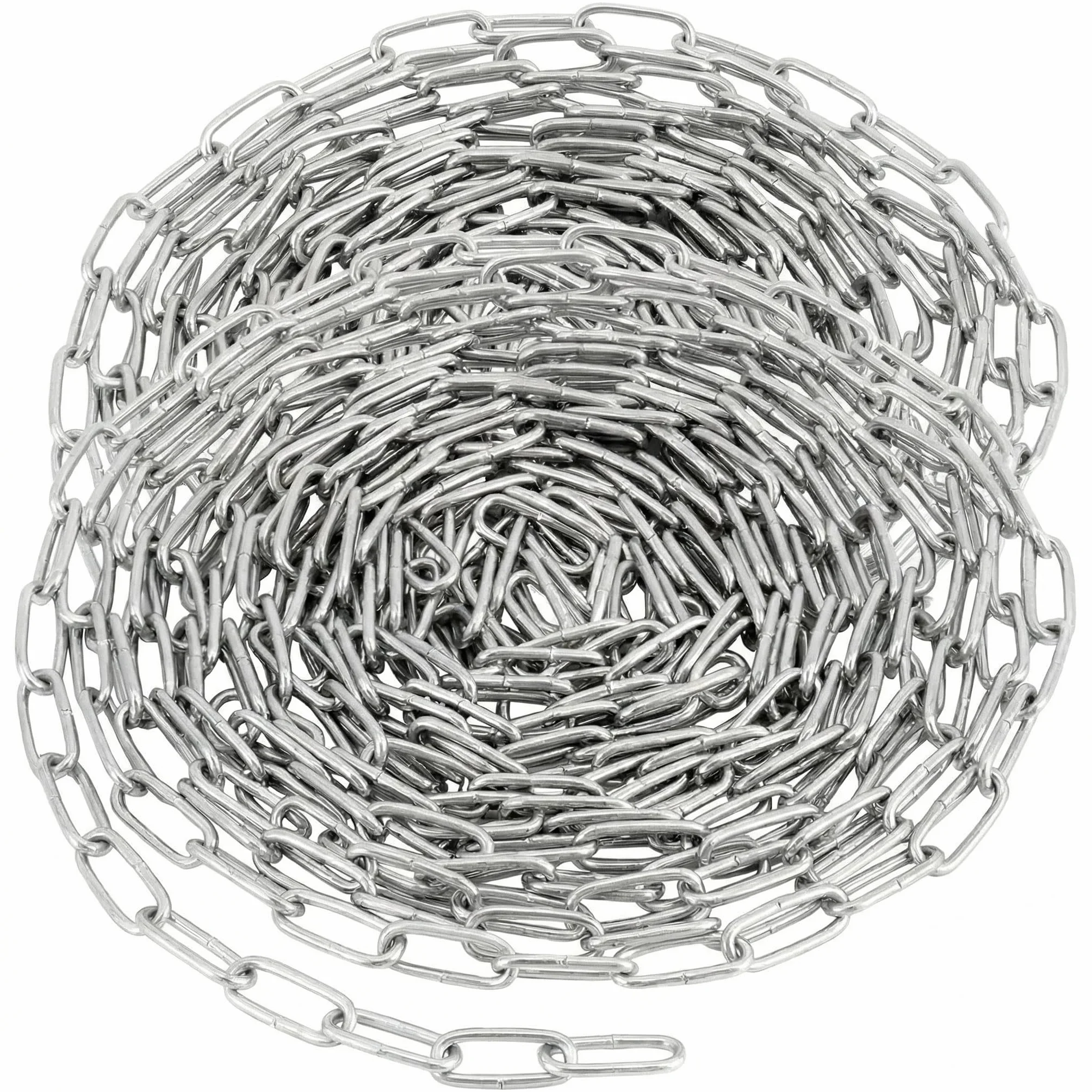 QWORK® Łańcuch ze stali ocynkowanej - Ø 2 mm - 5 m - odporny na rdzę - na sznurek do bielizny/wiszące rośliny/łańcuszek dla psa/zapięcie rowerowe/dekoracja DIY