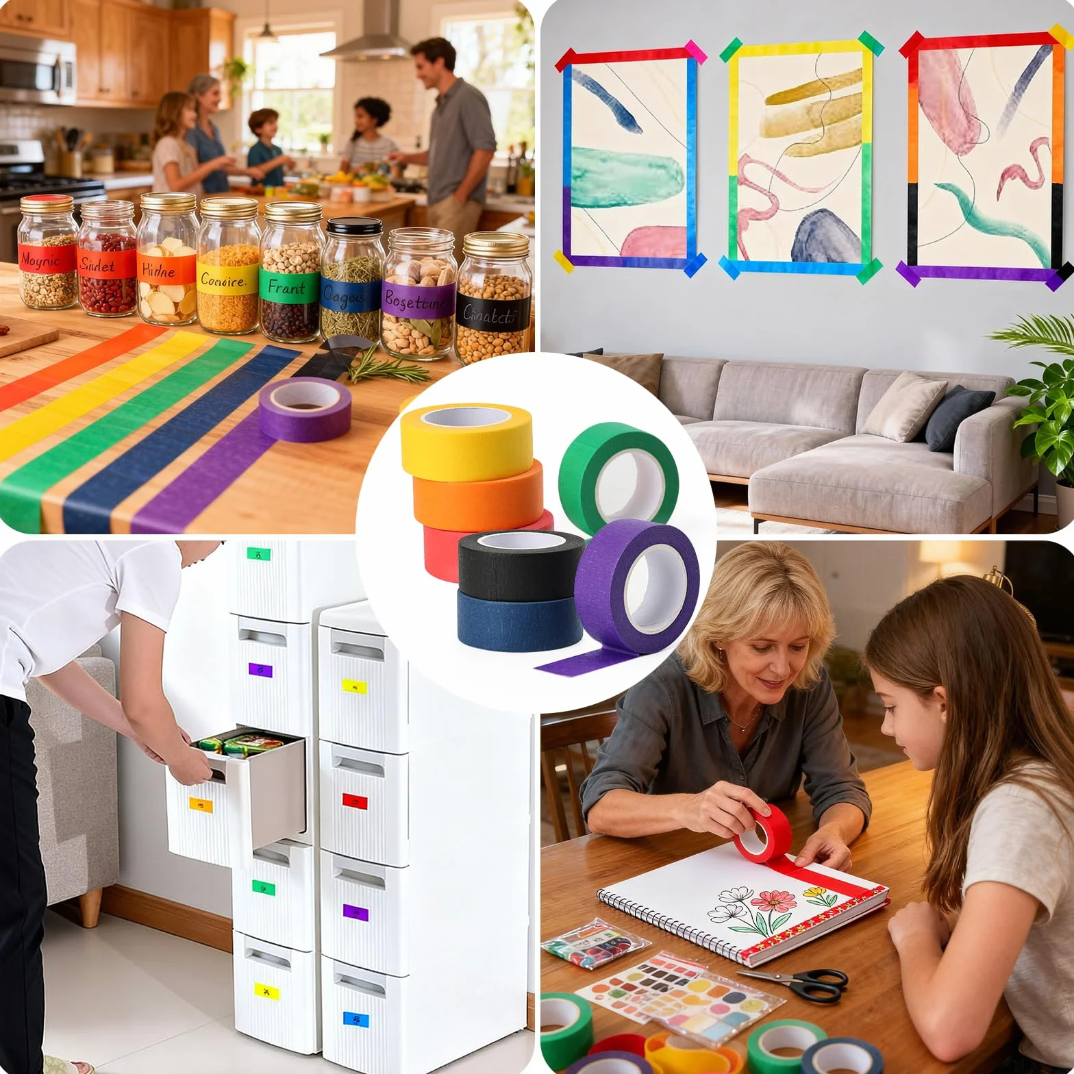 7 rolek taśmy krepowanej, wielokolorowe taśmy klejące, taśma malarska, Washi Tape, taśma maskująca 23mmx13m, klejąca taśma zdjęciowa, do DIY dla dzieci, nauczycieli, laboratorium sztuki
