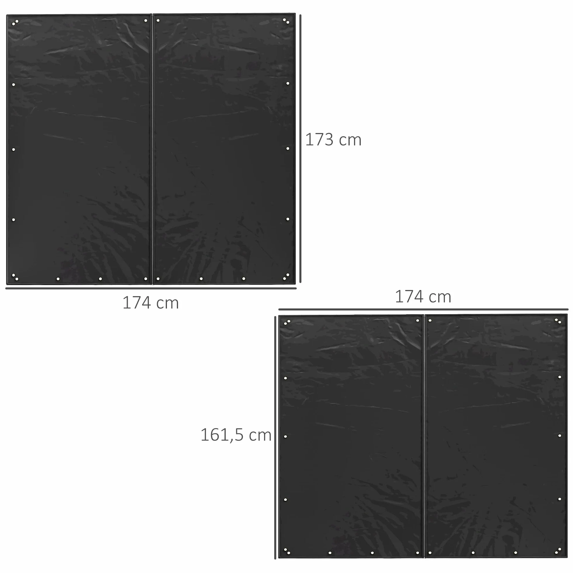 Outsunny Zestaw 2 pokrowców na drewno kominkowe, 174 cm, wodoszczelny 600D Oxford, ochrona przed promieniowaniem UV, osłona regału na drewno opałowe, 176 szer. x 163/175 wys. cm, kolor czarny