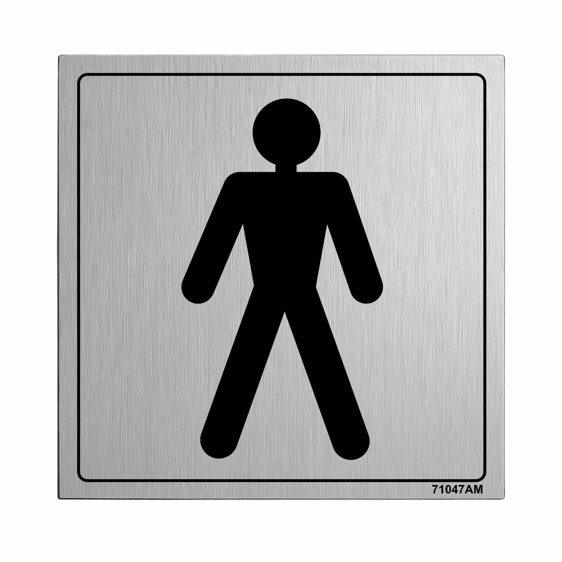 Znak toaletowy VSafety General Door-Gents - 150 mm x 150 mm - samoprzylepny efekt lu