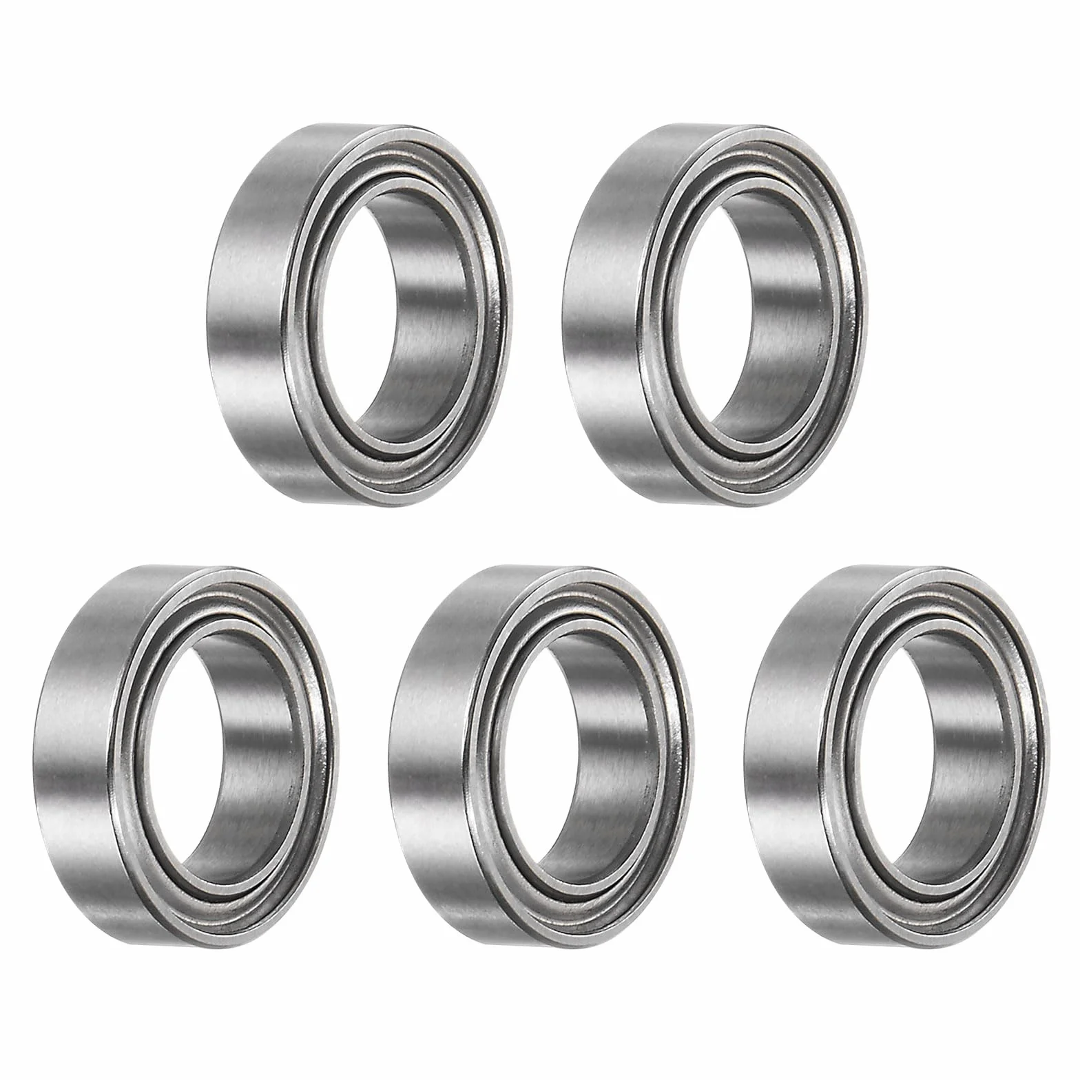sourcing map 5 sztuk MR117ZZ łożysko kulkowe zwykłe 7 x 11 x 3 mm, stal chromowana, miniaturowe łożysko kulkowe, podwójnie ekranowane, precyzyjne łożyska, P6 (ABEC 3)