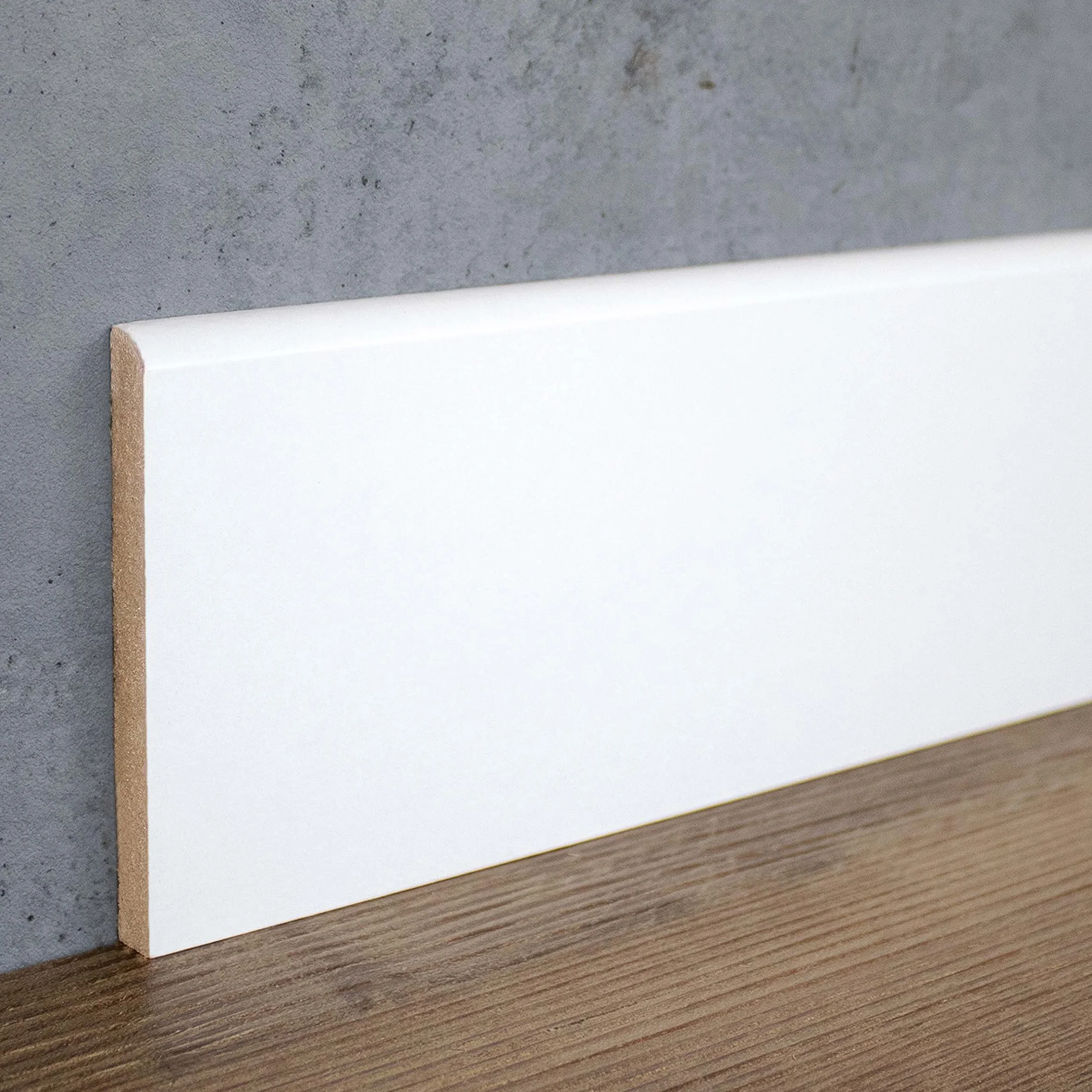 PROVISTON | Listwa przypodłogowa | zaokrąglony profil | 10 x 100 x 2000 mm | folia MDF | biała | nowoczesna listwa przypodłogowa | 2 metry