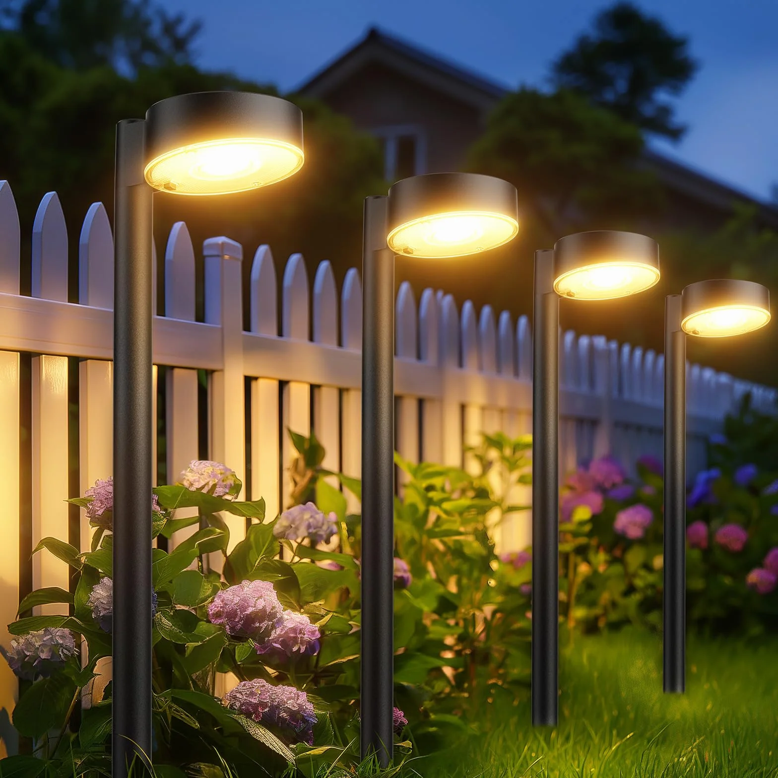 BUCASA Lampy solarne ogrodowe IP65 6x12 LED na zewnątrz