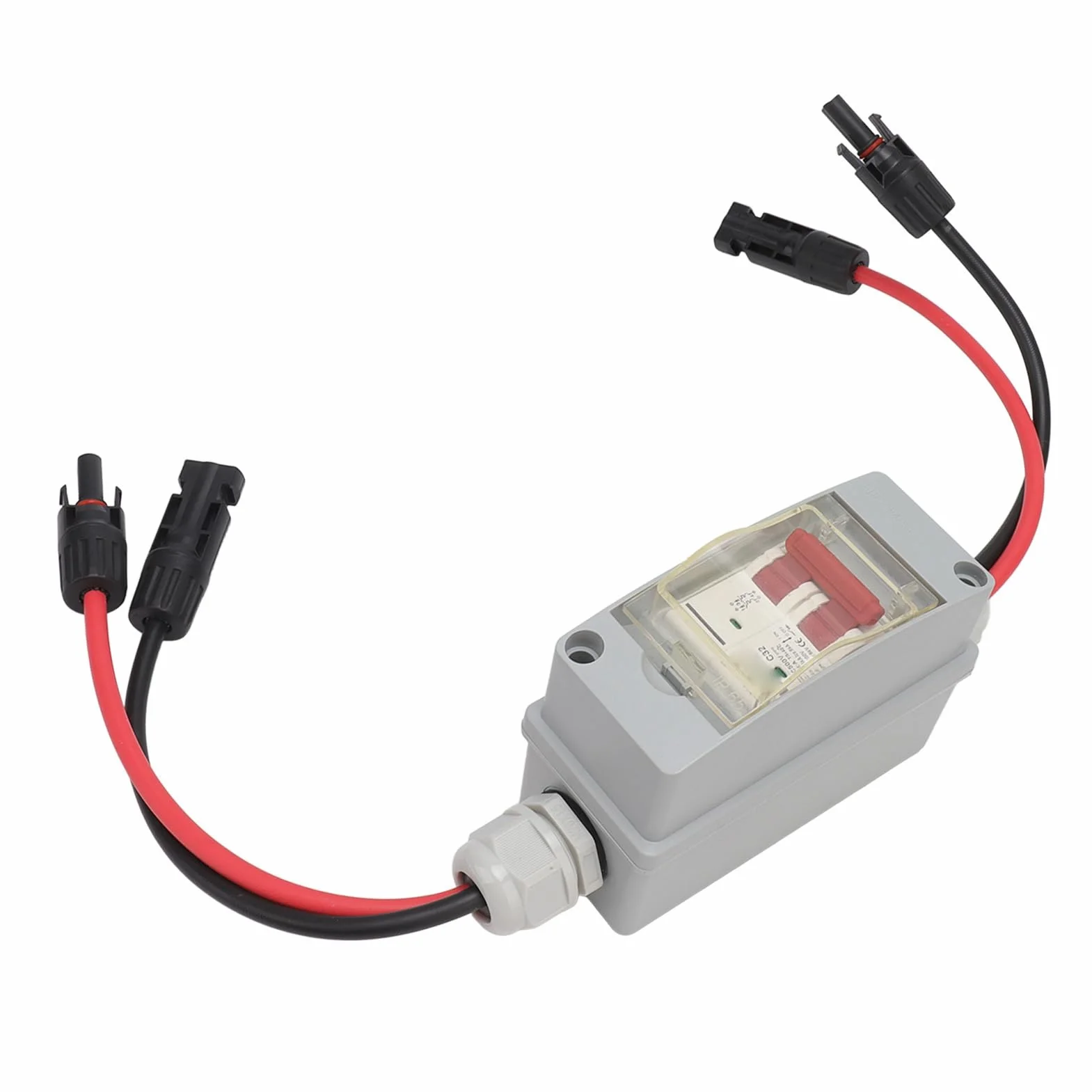 Wyłącznik Automatyczny MCB 2P DC 500V 32A z Odłącznikiem i Wodoodporną Skrzynką Rozdzielczą IP65, Kablem i Złączem PV dla Systemów Fotowoltaicznych
