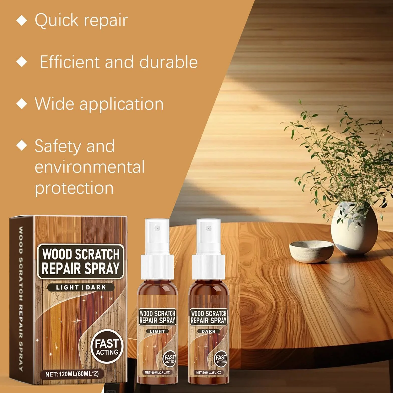 Naprawa zarysowa? pod?óg drewnianych, ?rodek do usuwania zarysowa? pod?óg drewnianych | Spray do usuwania zarysowa? Instant Fix | Zestaw do naprawy mebli w sprayu do usuwania zadrapa? Pod?ogi drewnian