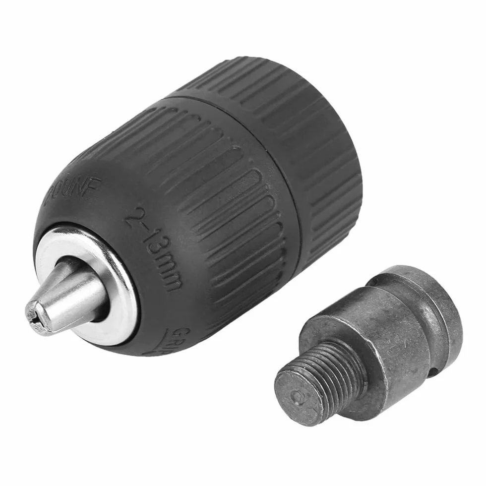 Adapter gwintu 1/2" z uchwytem wiertarskim bezkluczowym - zakres mocowania 2-13 mm, zestaw do konwersji klucza udarowego