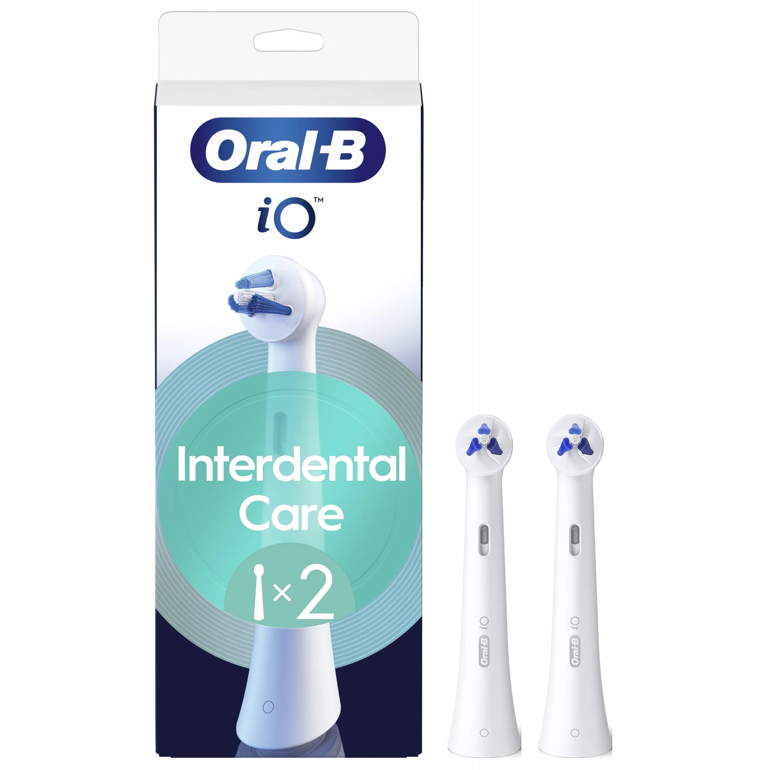 Oral-B iO Interdental Clean, autentyczne okrągłe szczotki, odpowiednie do aparatów ortodontycznych, implantów i źle ustawionych zębów, x2