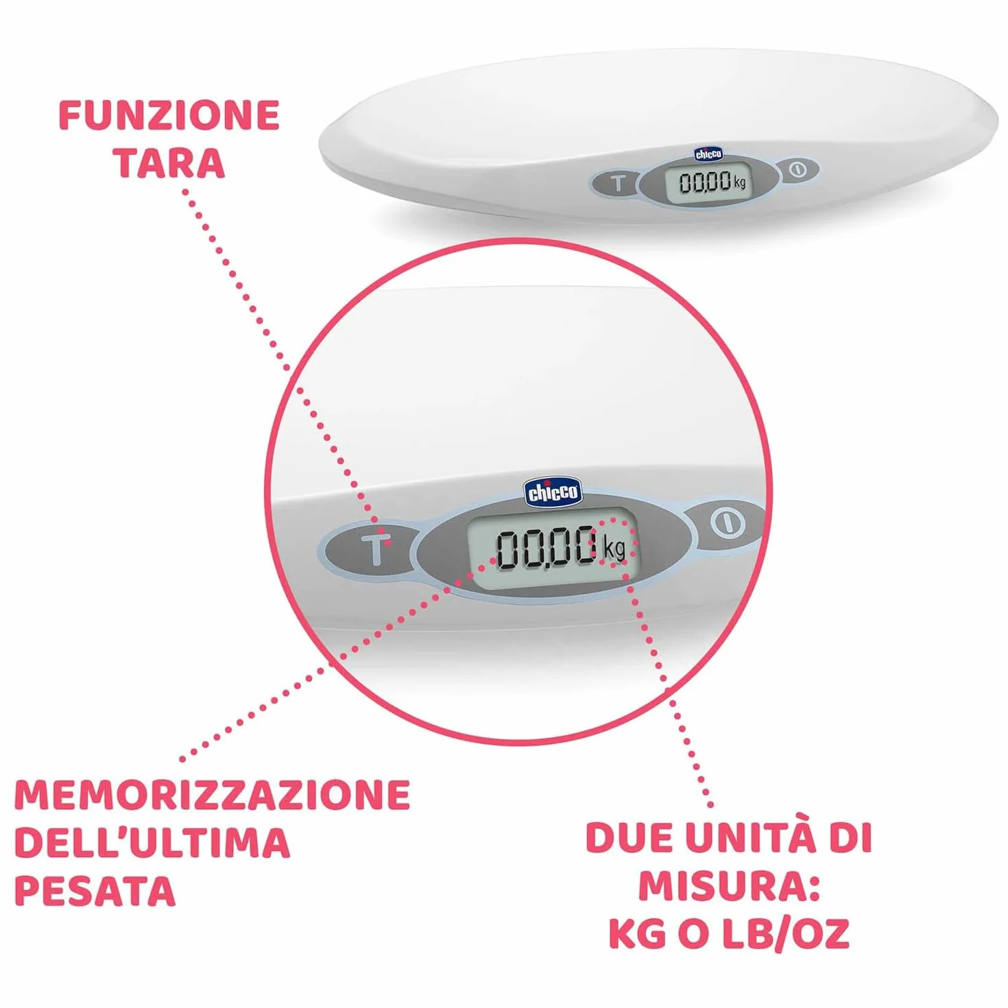 Chicco Waga dla Noworodków Biały Szary 30 g - 20 kg
