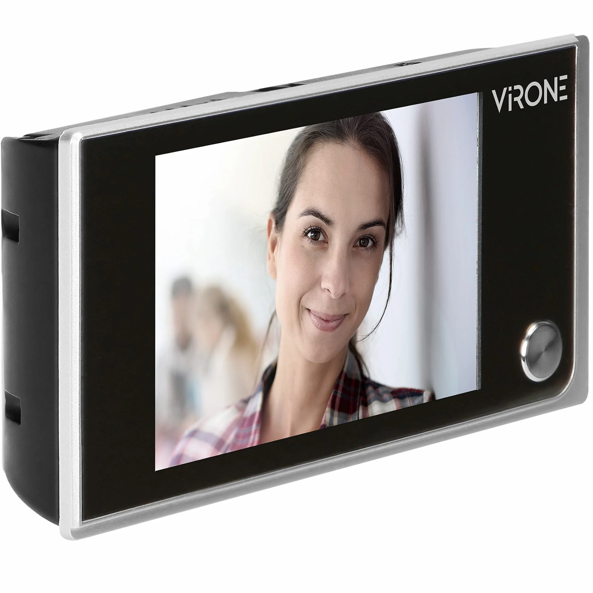 VIRONE DV-1 Elektroniczny Wizjer do Drzwi LCD 3,5" Szerokokątny Obiektyw Bateryjny Srebrny