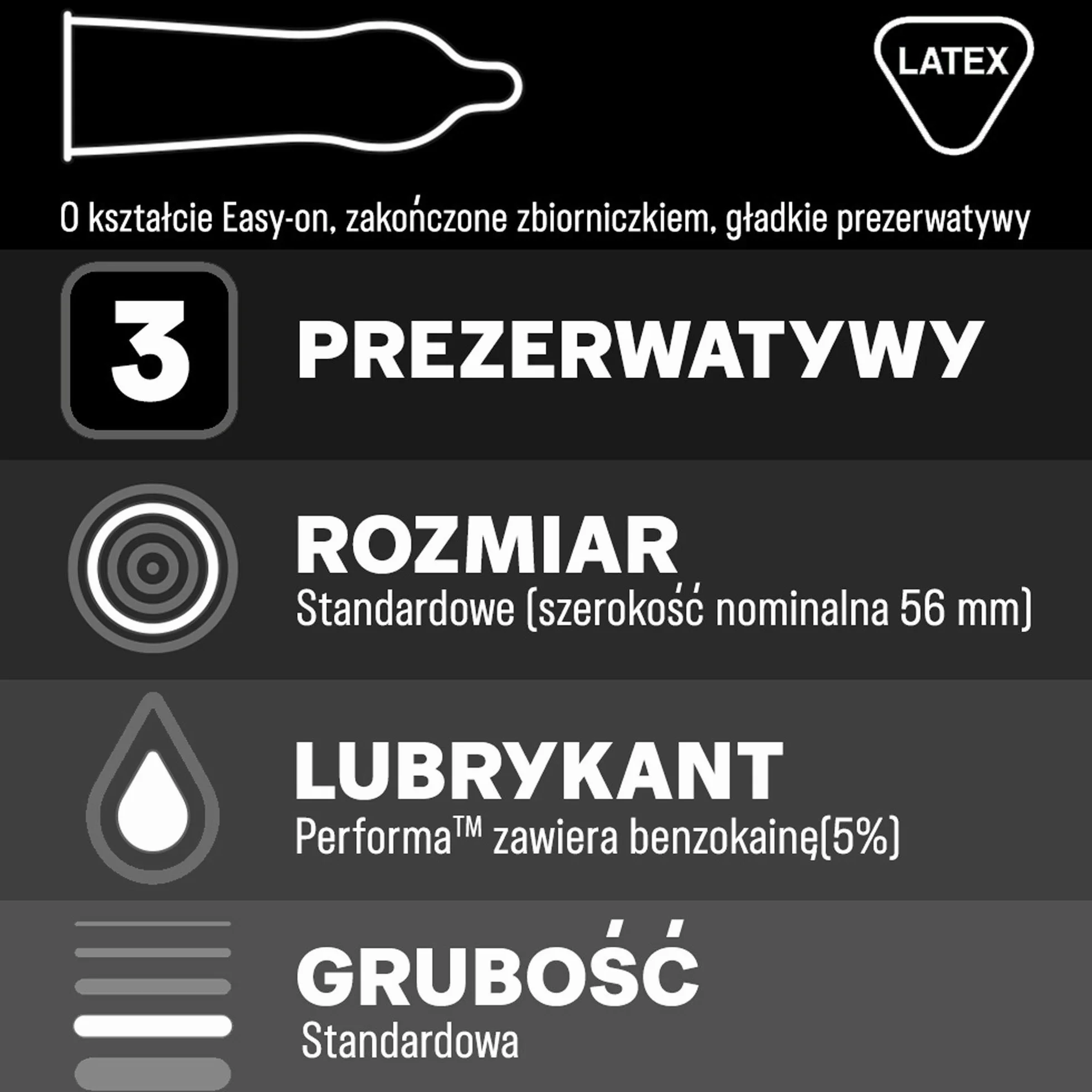 Durex Performa Prezerwatywy z lubrykantem 3 szt.