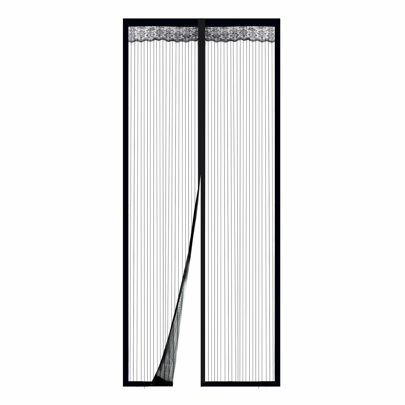 Moskitiera na drzwi 90x210 cm, ochrona przed owadami, tkanina poliestrowa, zapięcie magnetyczne, łatwy montaż na klej, idealna na balkon