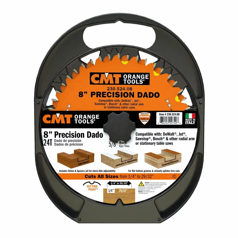 Cmt Precyzyjne zestawy dado 8 cali x 24 x 5/8 cala